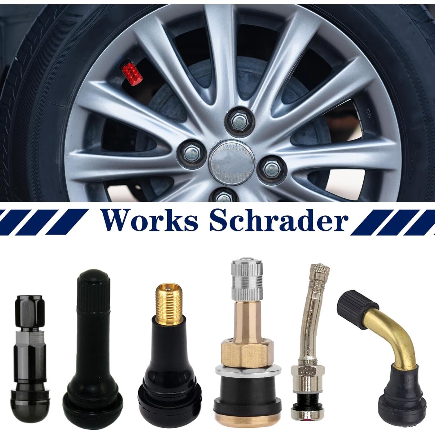 16 Tapas de Válvula de Neumático Aluminio QfwdfcTrenz Rojo Negro