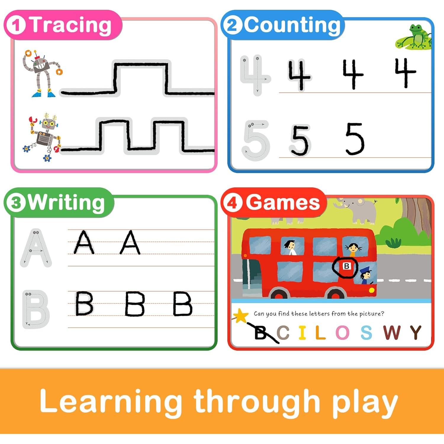 Libro de Actividades Reutilizables Hulupiggy 60 Páginas 3-5 Años