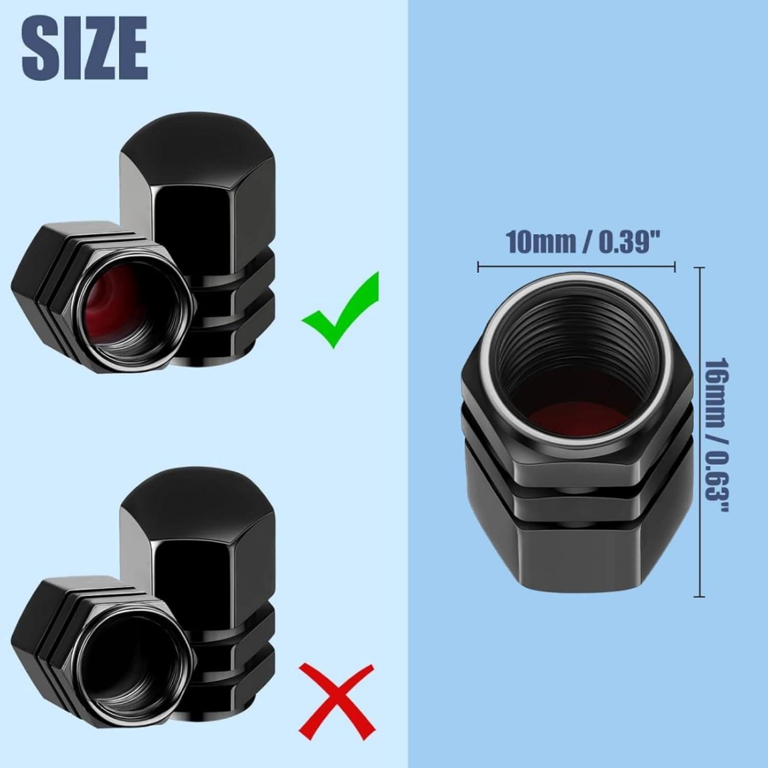 Tapones de Válvula de Neumático Tallew 100 Pcs Aleación Aluminio