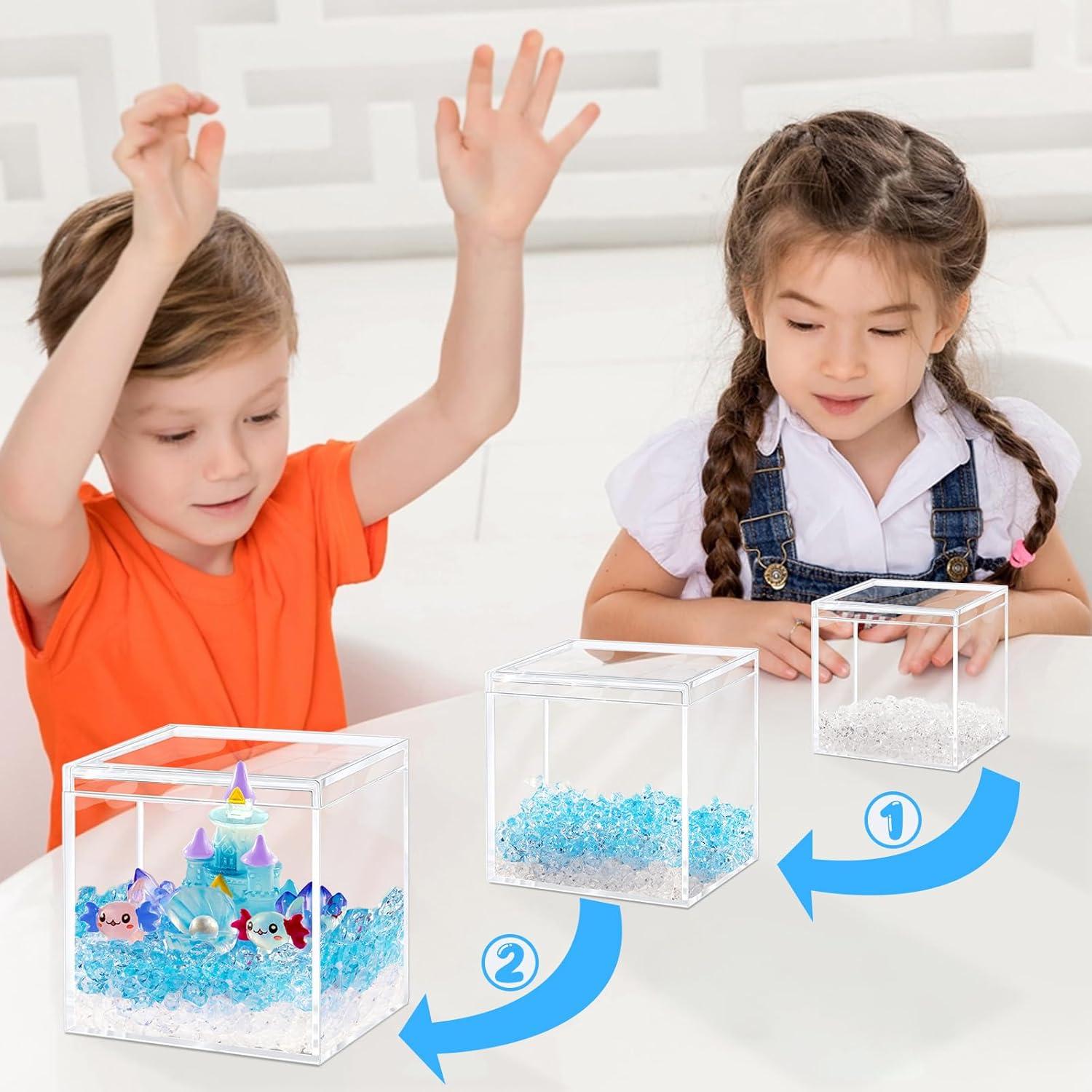 Kit de Terrario Mini Axolote Hiawbon DIY Castillo Azul