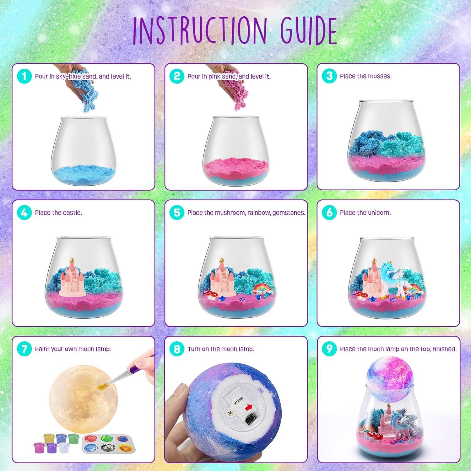 Kit de Manualidades de Terrario Unicornio LAOESE - Lámpara de Luna