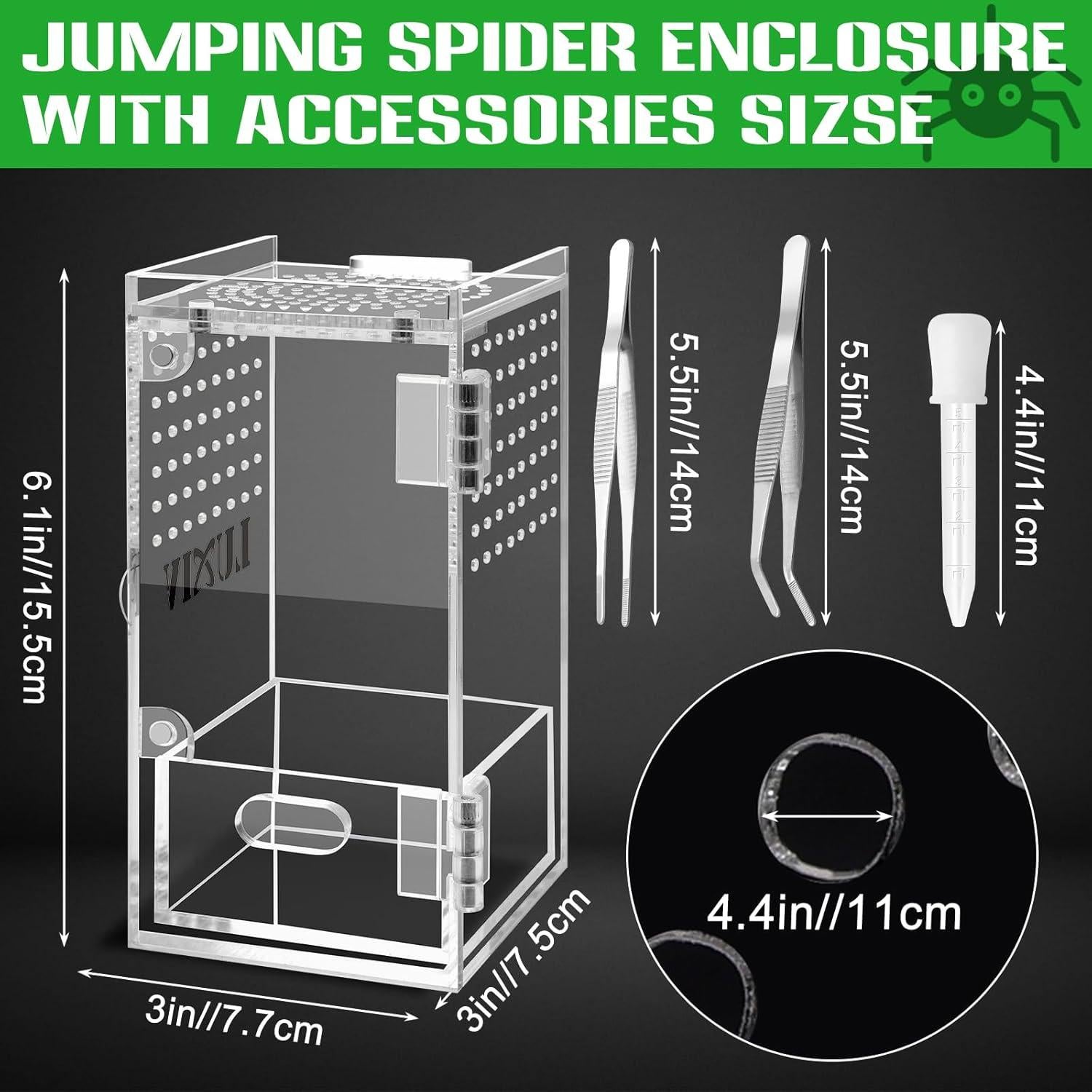 Mini Terrario Acrílico Luxiv para Arañas Saltarinas con Accesorios