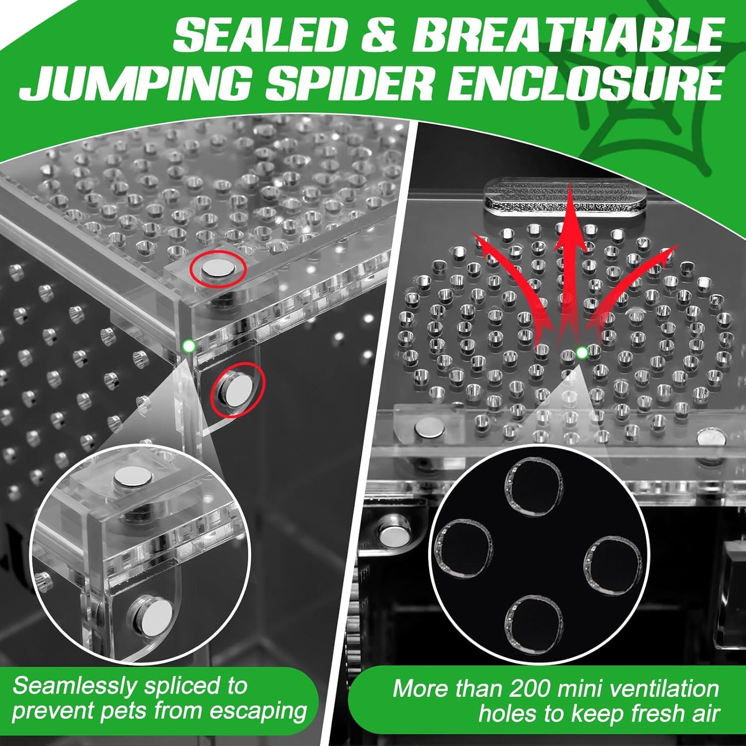 Mini Terrario Acrílico Luxiv para Arañas Saltarinas con Accesorios