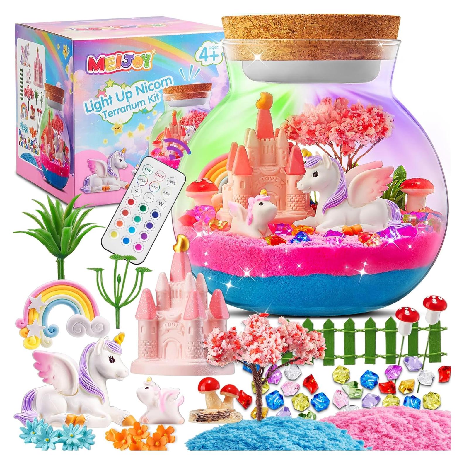 Kit de Terrario de Unicornio Iluminado Meijoy con Luz LED