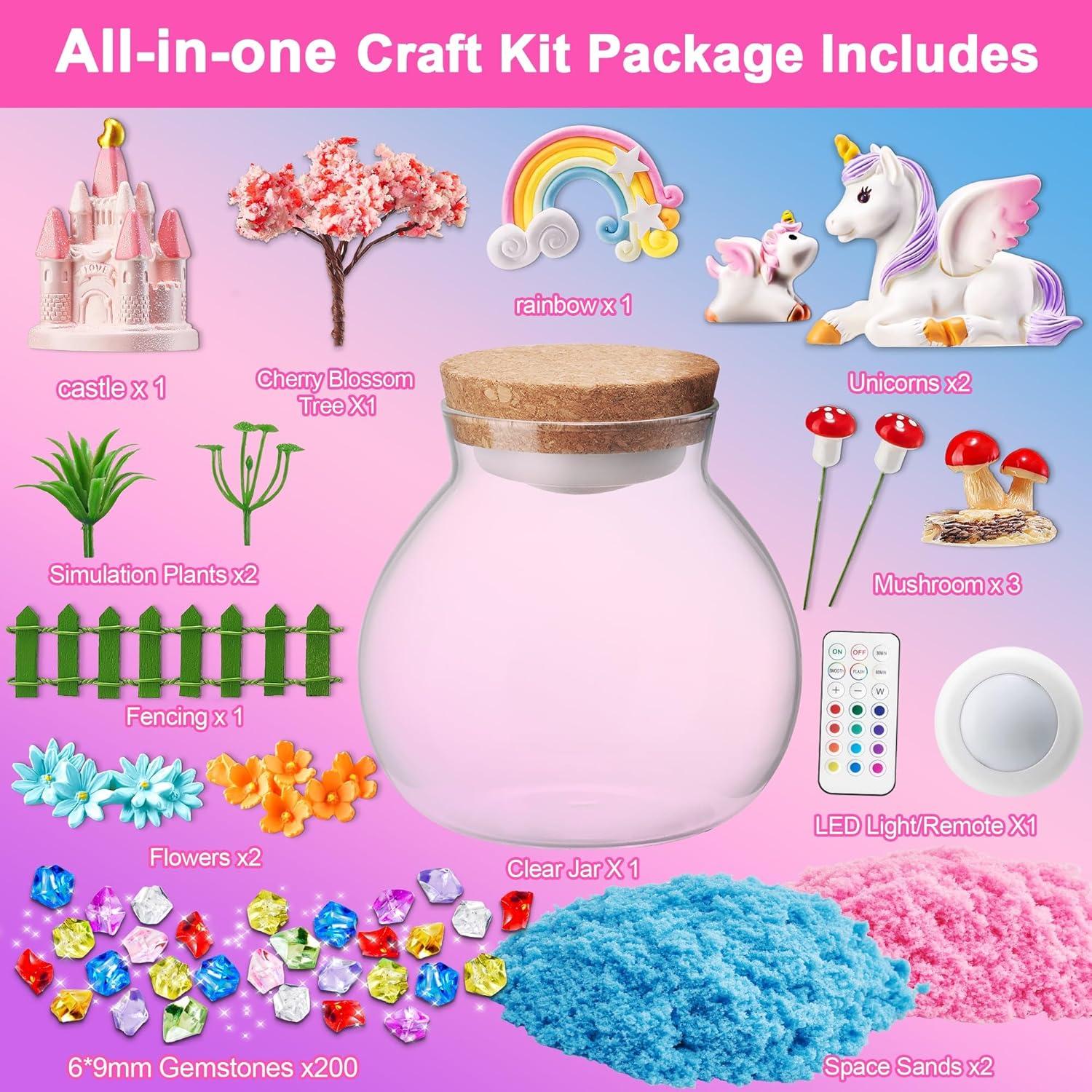 Kit de Terrario de Unicornio Iluminado Meijoy con Luz LED