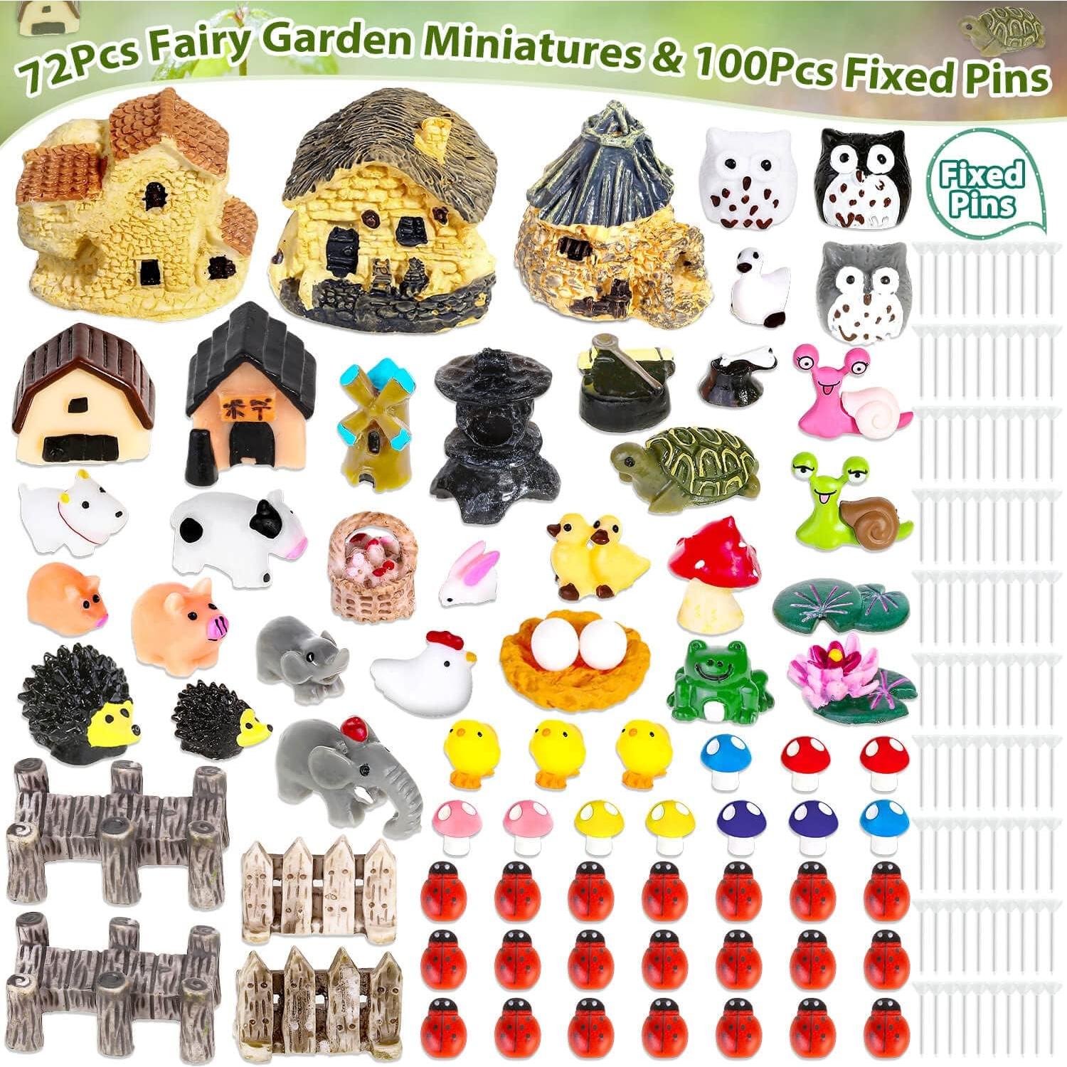 Kit Jardín de Hadas Modacraft 172 Piezas Miniaturas y Pines