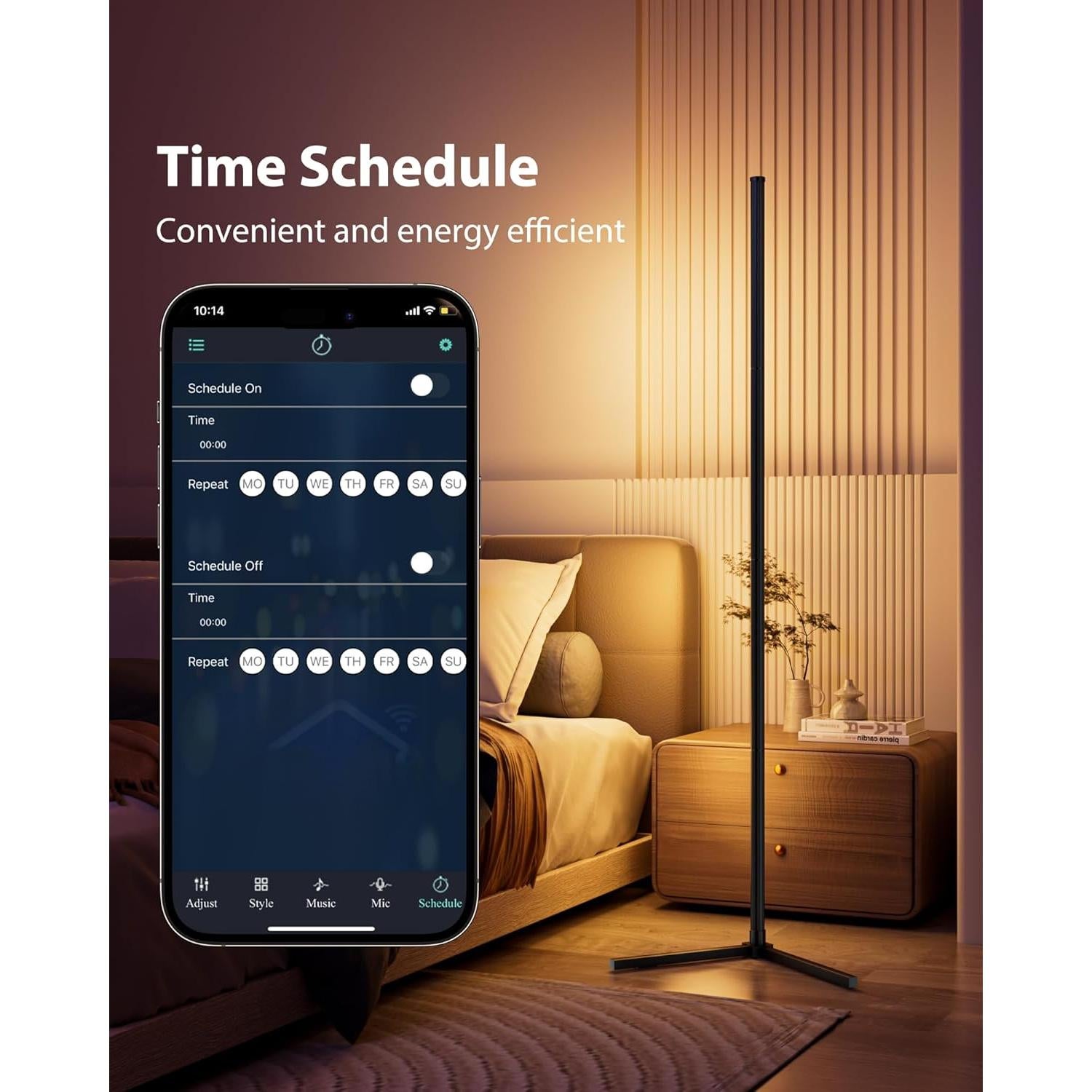 Lámpara de Pie LED RGB CCACC 165 cm Control Remoto APP