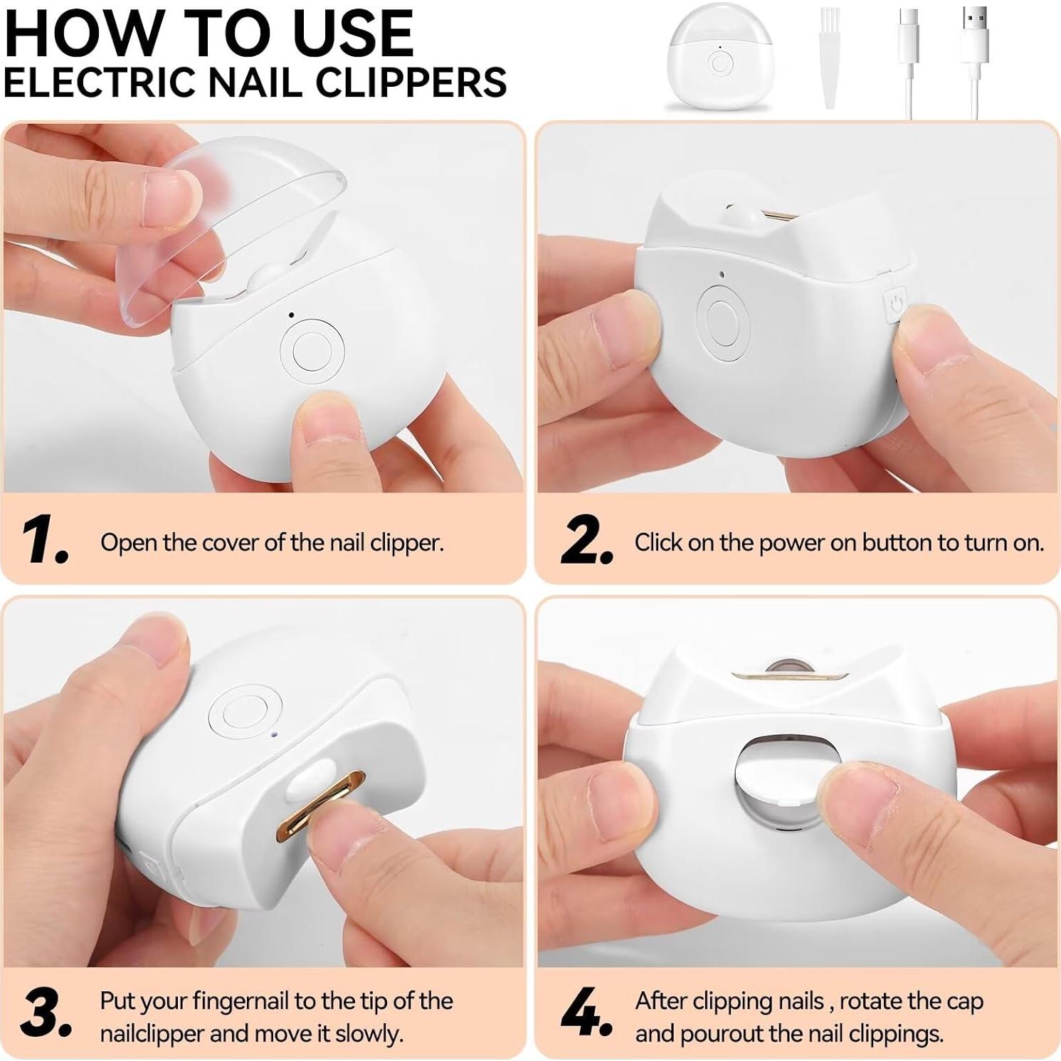 Cortador de Uñas Eléctrico YANWEI 30020 con Luz LED y 2 Velocidades