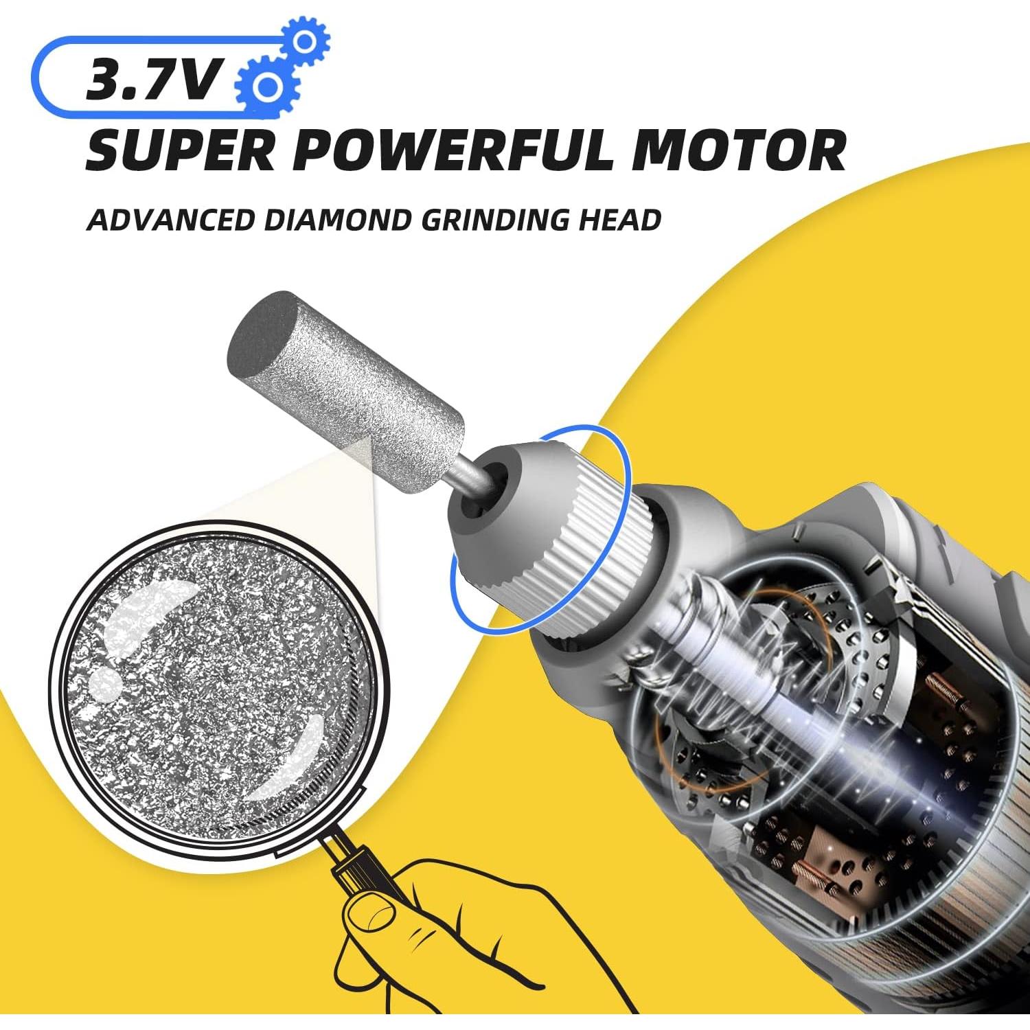 Dog Nail Grinder and Clippers - Upgraded 3-Speed Electric Rechargeable Pet Nail Trimmer with LED Light Super Quiet Paws Grooming Kit Painless Grinding Tool for Large Medium Small Dogs & Cats