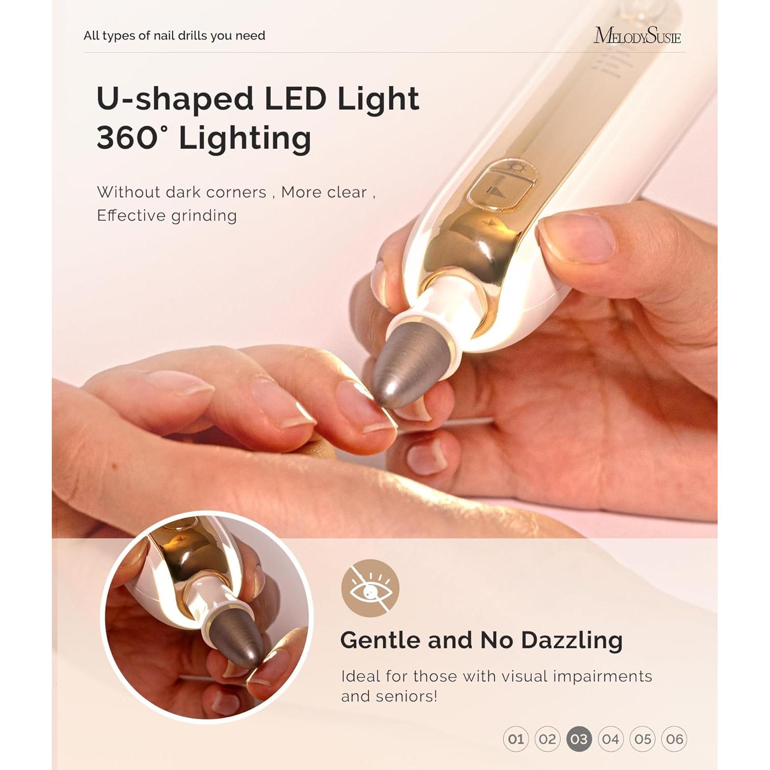 Kit de Manicura y Pedicura MelodySusie PC760G 8-en-1 Inalámbrico