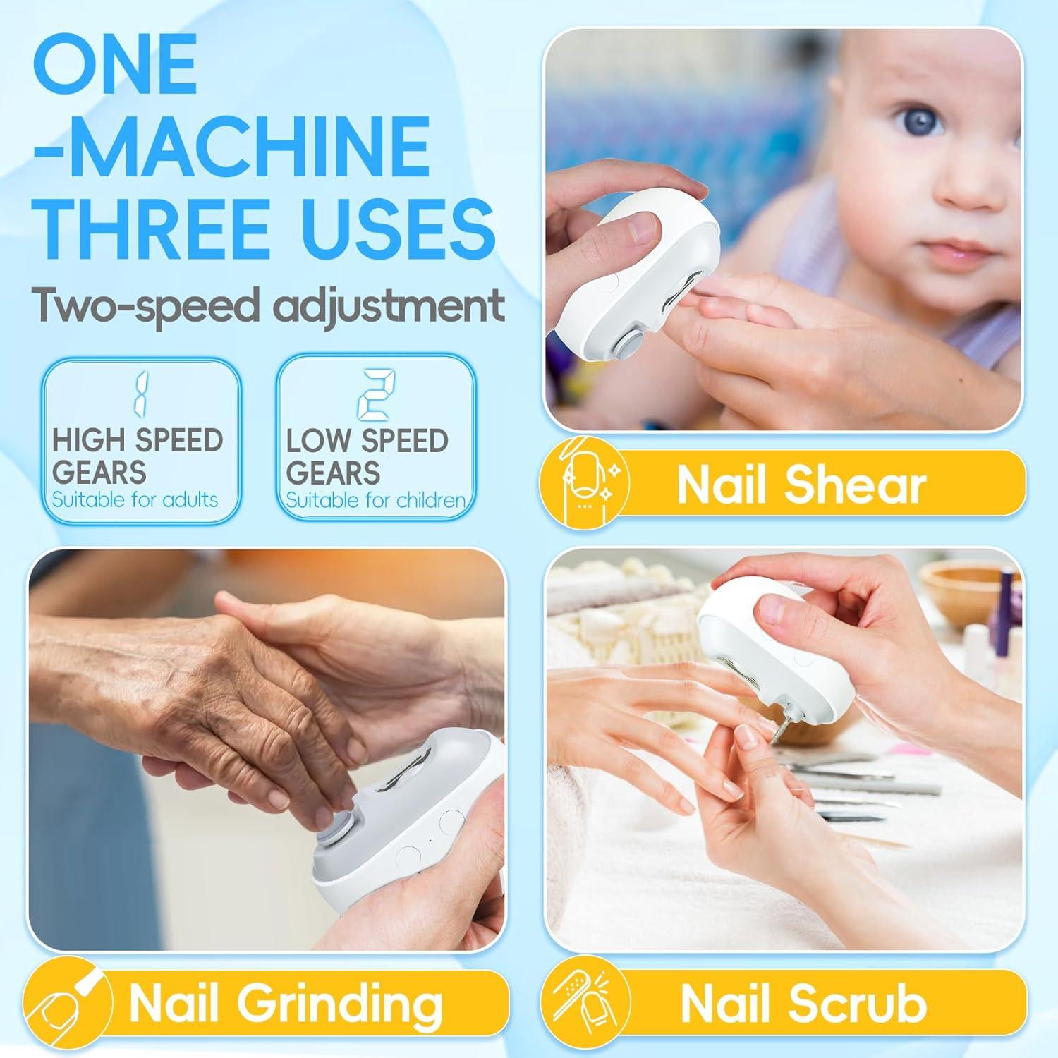 Cortador de Uñas Eléctrico LOQOMI 3 en 1 con Luz LED