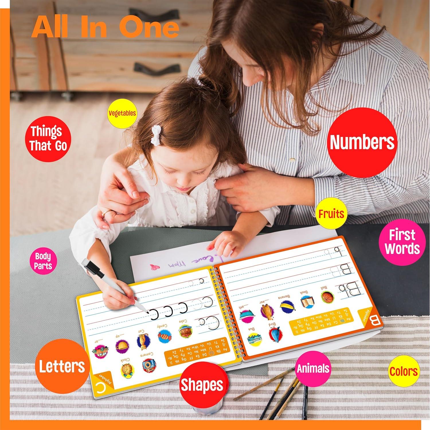 Cuaderno Borrable Educativo Gethelud 40 Páginas Preescolar