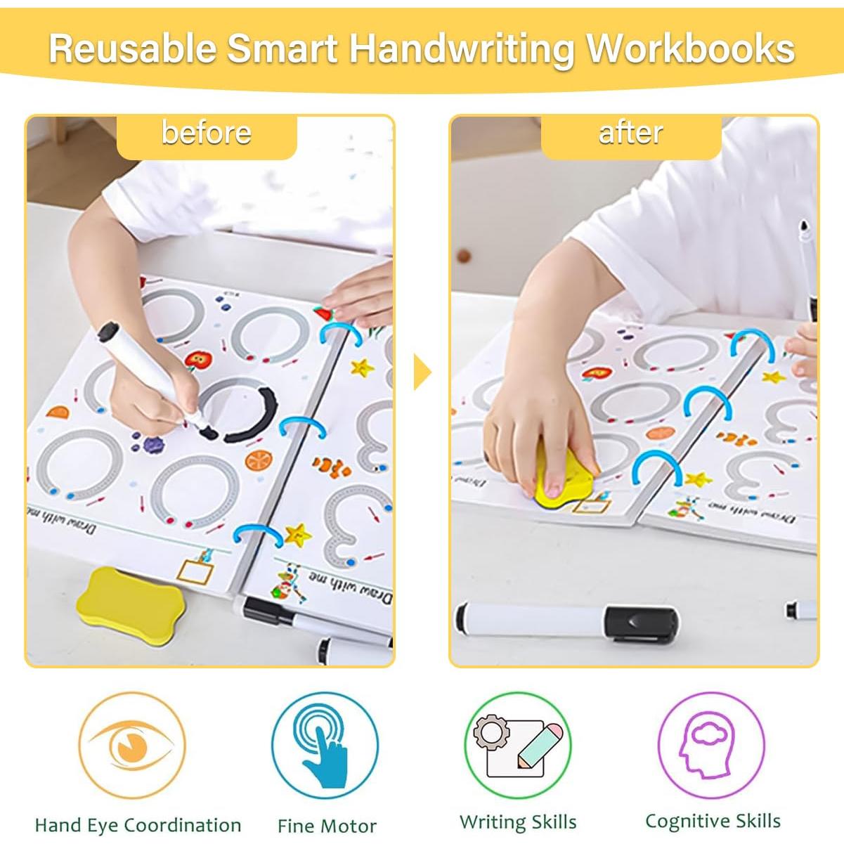 Cuaderno Inteligente Scribble SQRUIHAO 4 Piezas Borrable 22cm