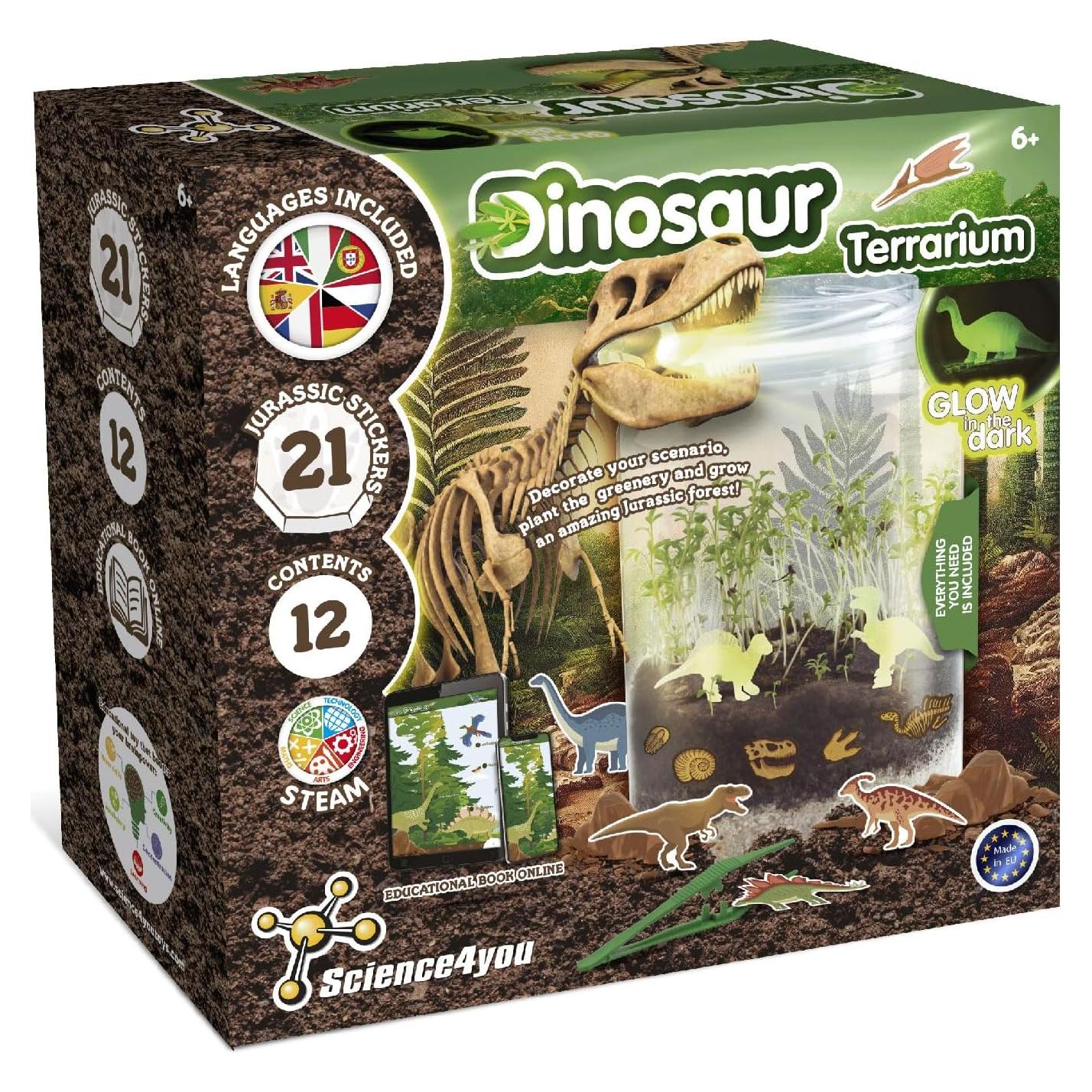 Kit Terrario Dinosaurios Science4you DIY Brilla en la Oscuridad