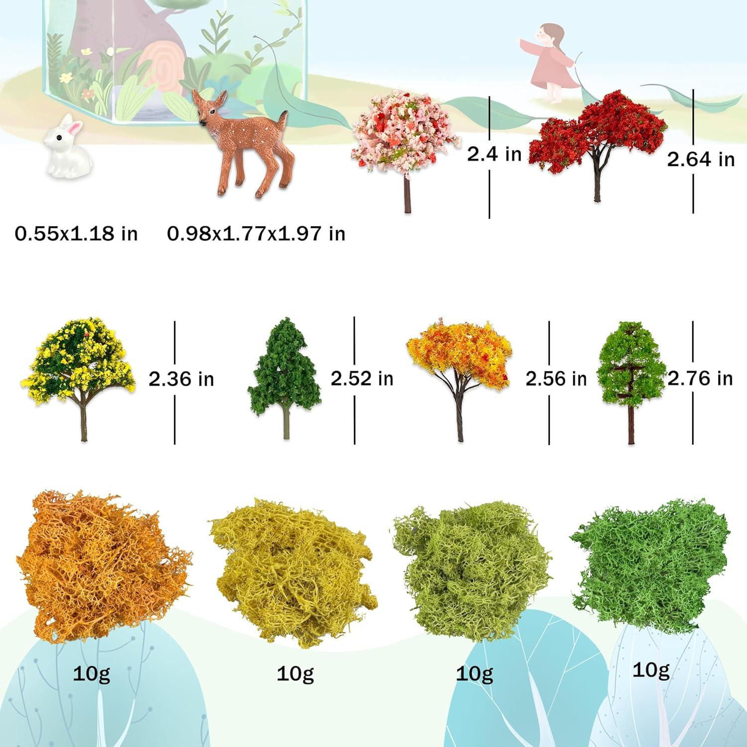 Kit de Jardín en Miniatura 36 Piezas PIVNASY para Terrarios