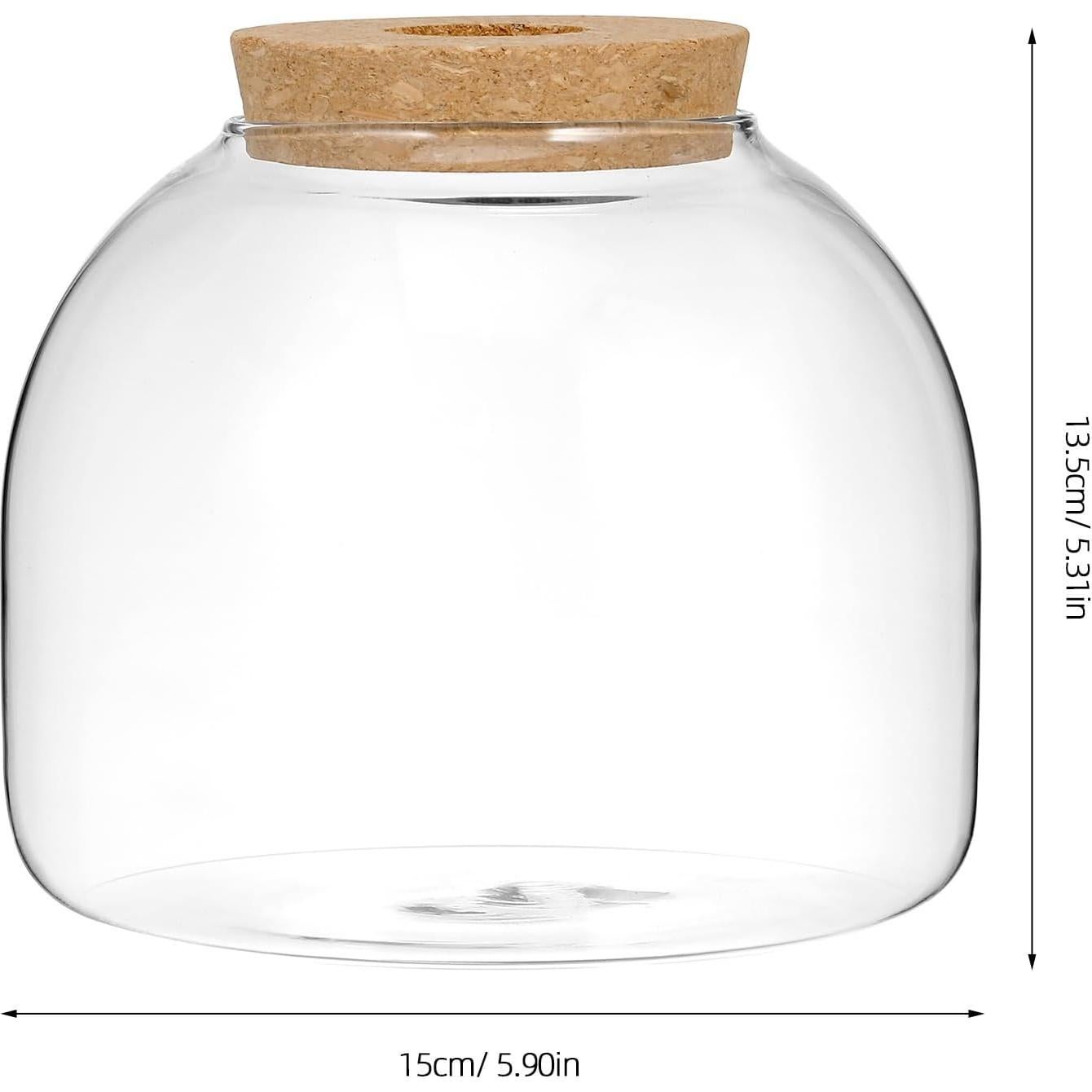 Tarro de Terrario de Vidrio Yardwe 15x15x13 cm para Plantas