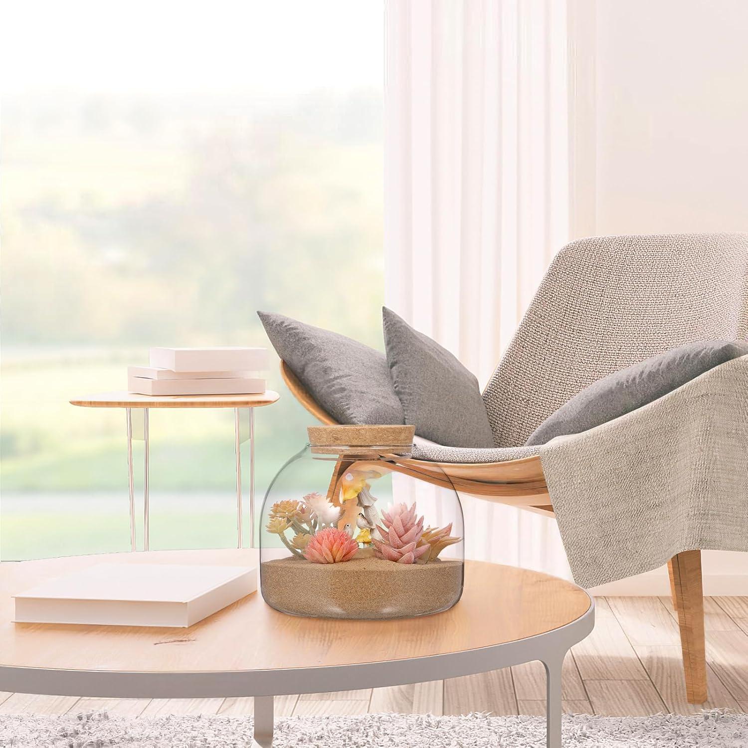 Tarro de Terrario de Vidrio Yardwe 15x15x13 cm para Plantas