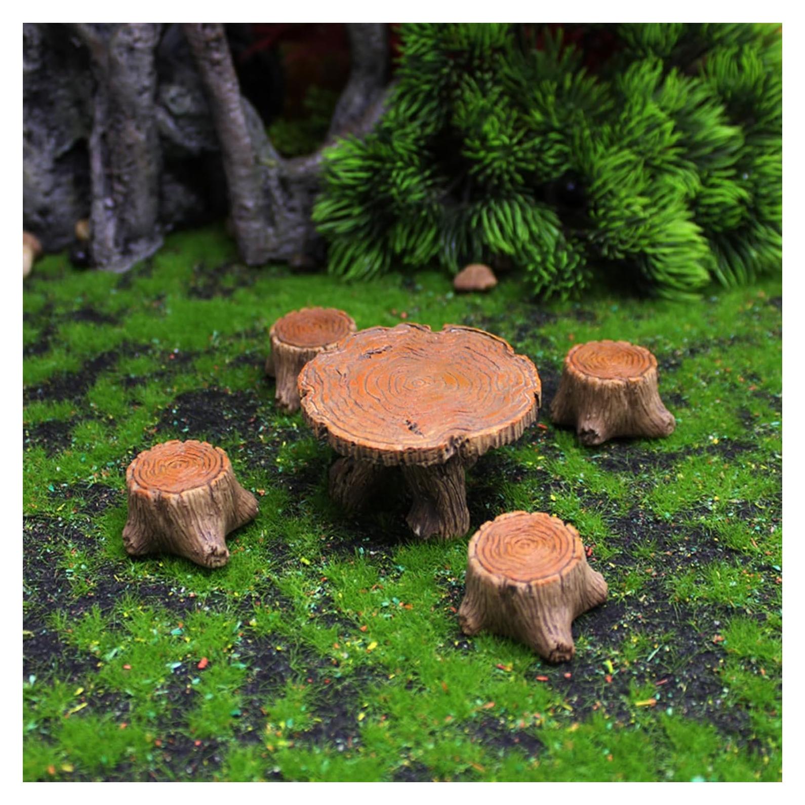 Juego de Muebles de Jardín en Miniatura XFGSYXS - 5 Pcs Resina
