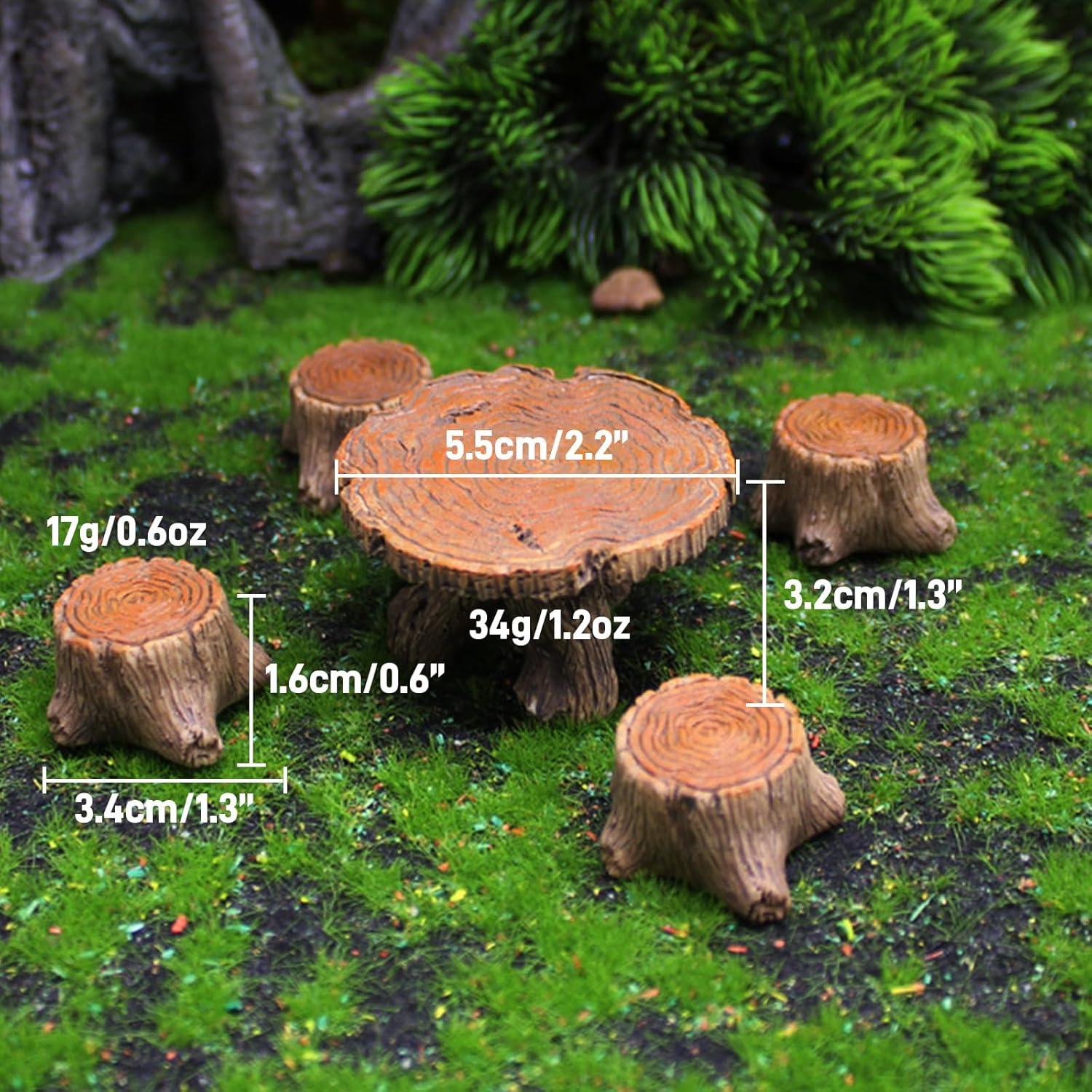 Juego de Muebles de Jardín en Miniatura XFGSYXS - 5 Pcs Resina