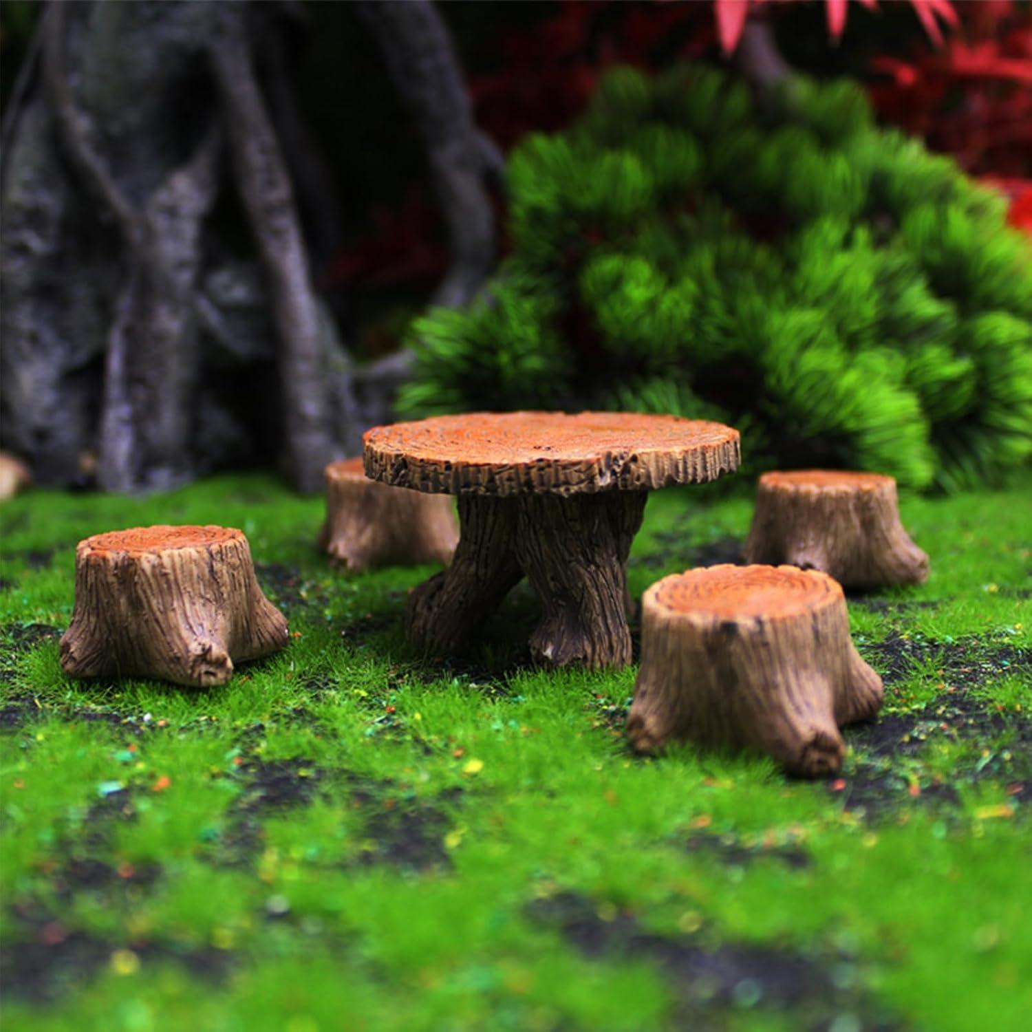 Juego de Muebles de Jardín en Miniatura XFGSYXS - 5 Pcs Resina