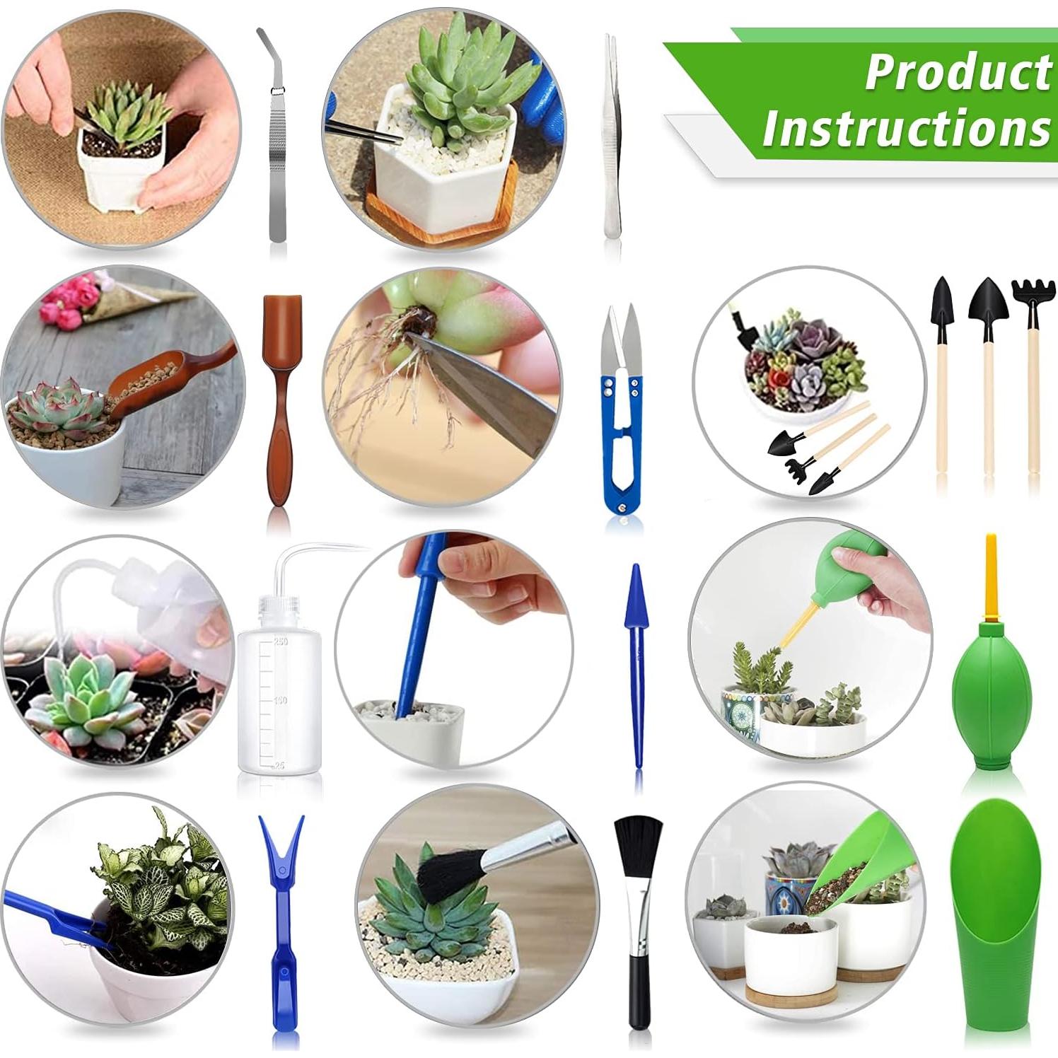 Conjunto de Herramientas de Jardín Mini LLL 13 Pcs para Suculentas