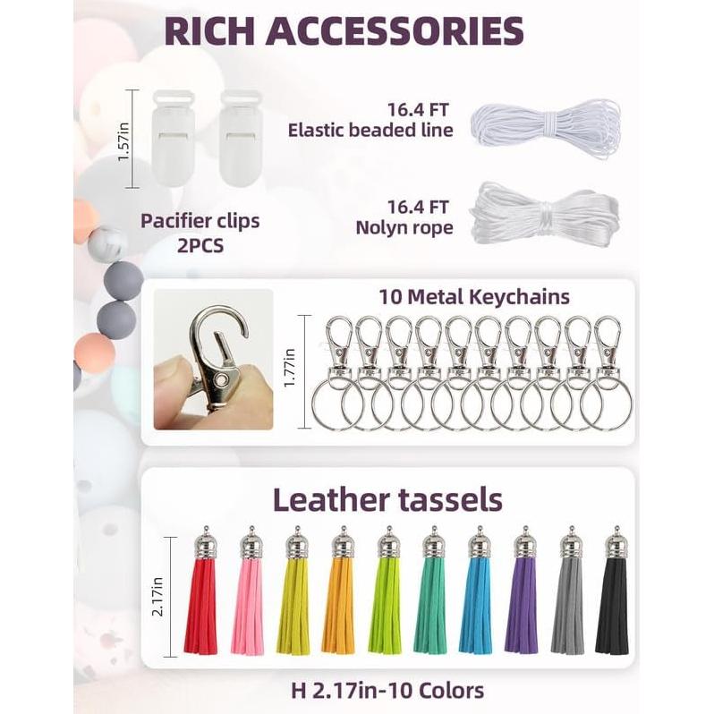 Kit de Perlas de Silicona Skalamio 202 Piezas 15mm Multicolor