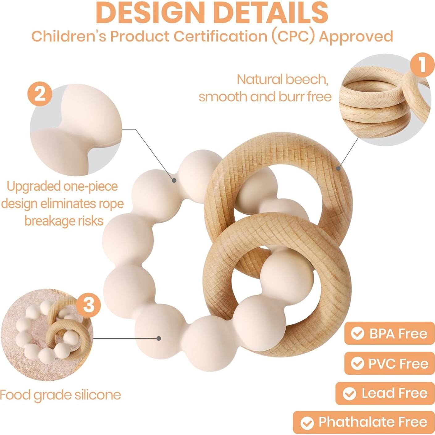 Mordedor y Sonajero Socub Arena Cambiante - Silicona y Madera