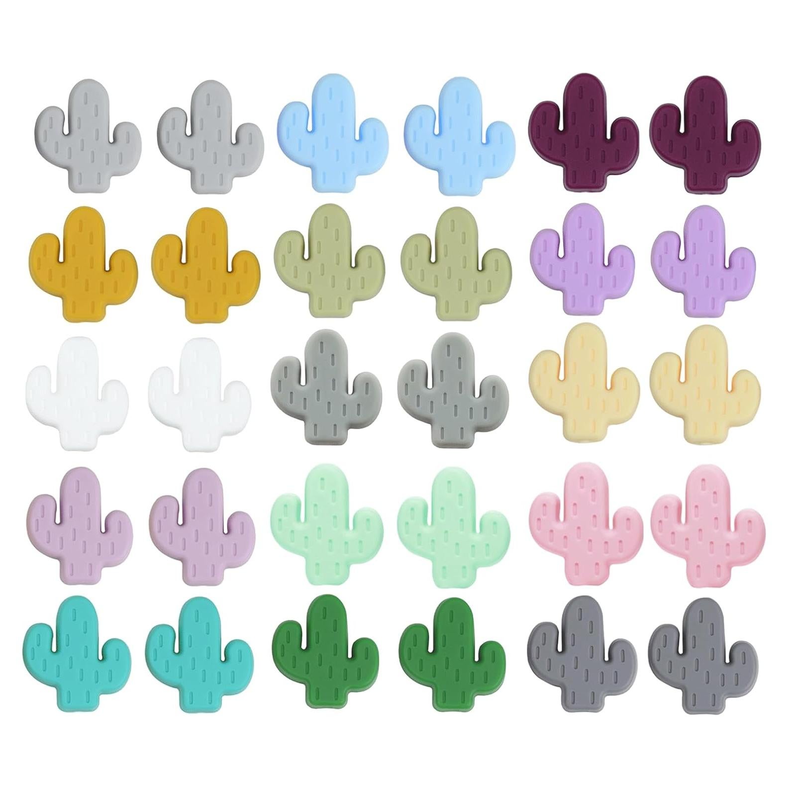 30 Perlas de Silicona Cactus Multicolor Qusmeiyici para Manualidades