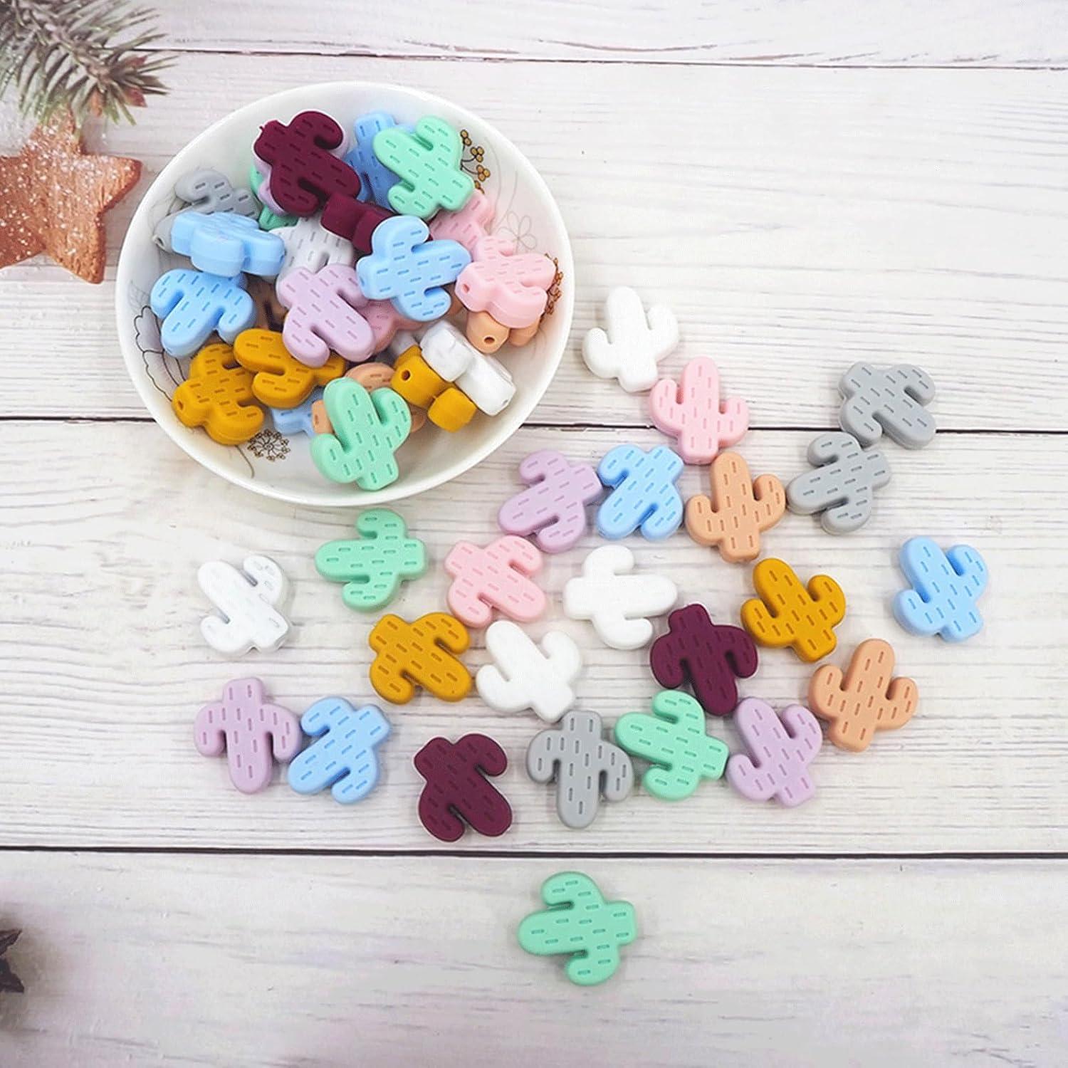 30 Perlas de Silicona Cactus Multicolor Qusmeiyici para Manualidades