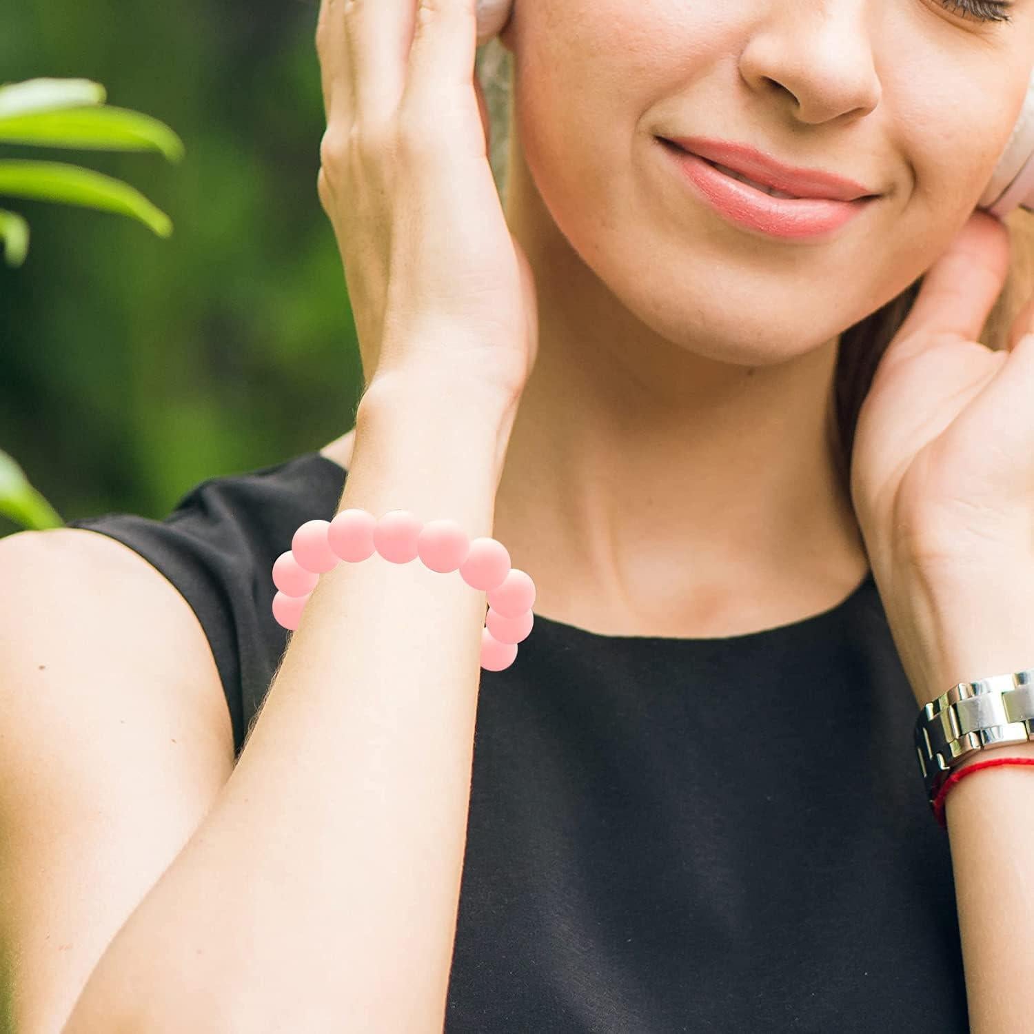 Perlas de Silicona Rosa 12mm DIYOMR - 100 Piezas para Manualidades