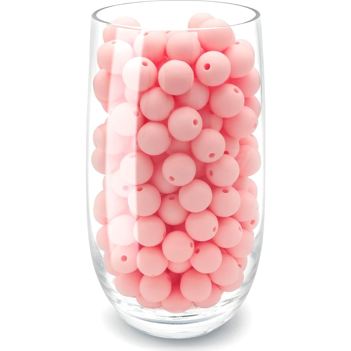 Perlas de Silicona Rosa 12mm DIYOMR - 100 Piezas para Manualidades