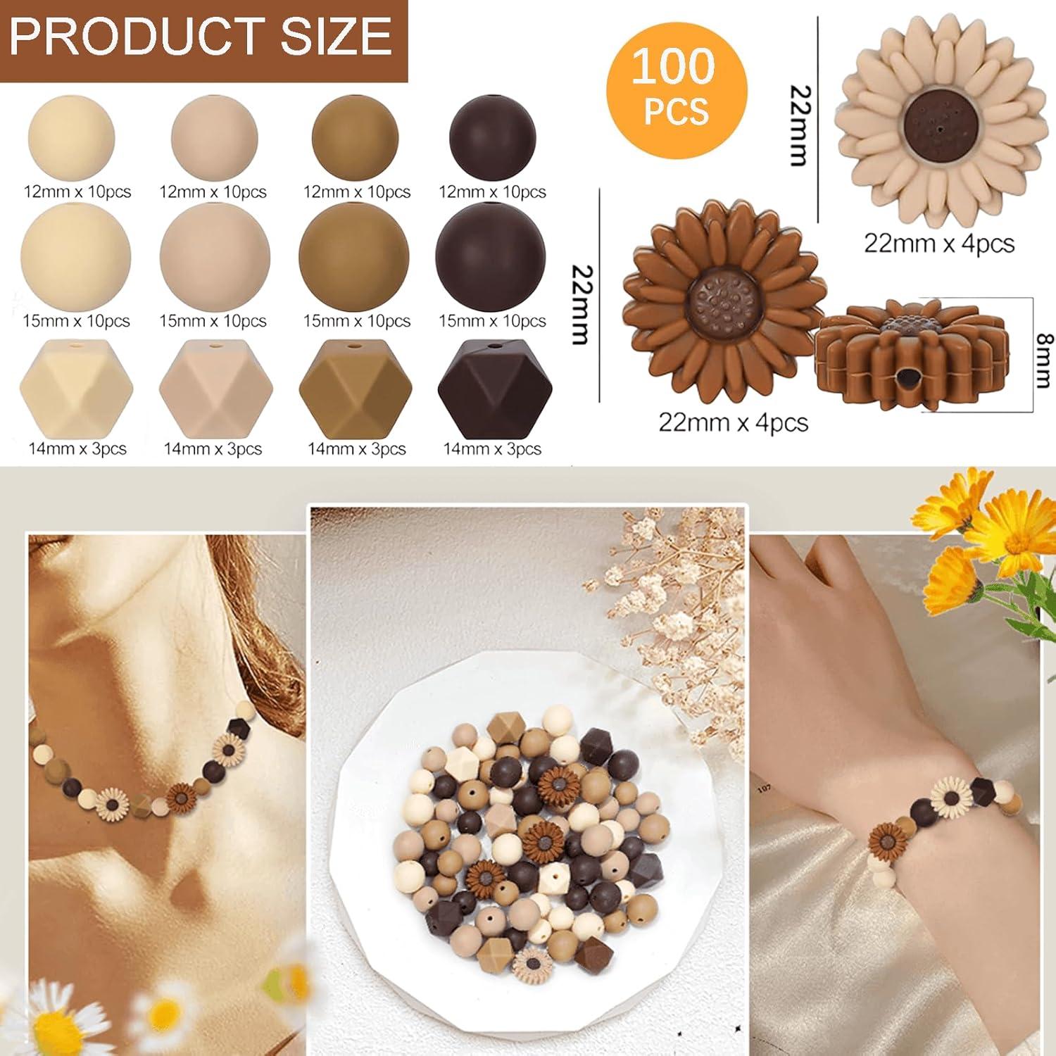 100 Perlas de Silicona Wezdopu para Joyería DIY Coloridas