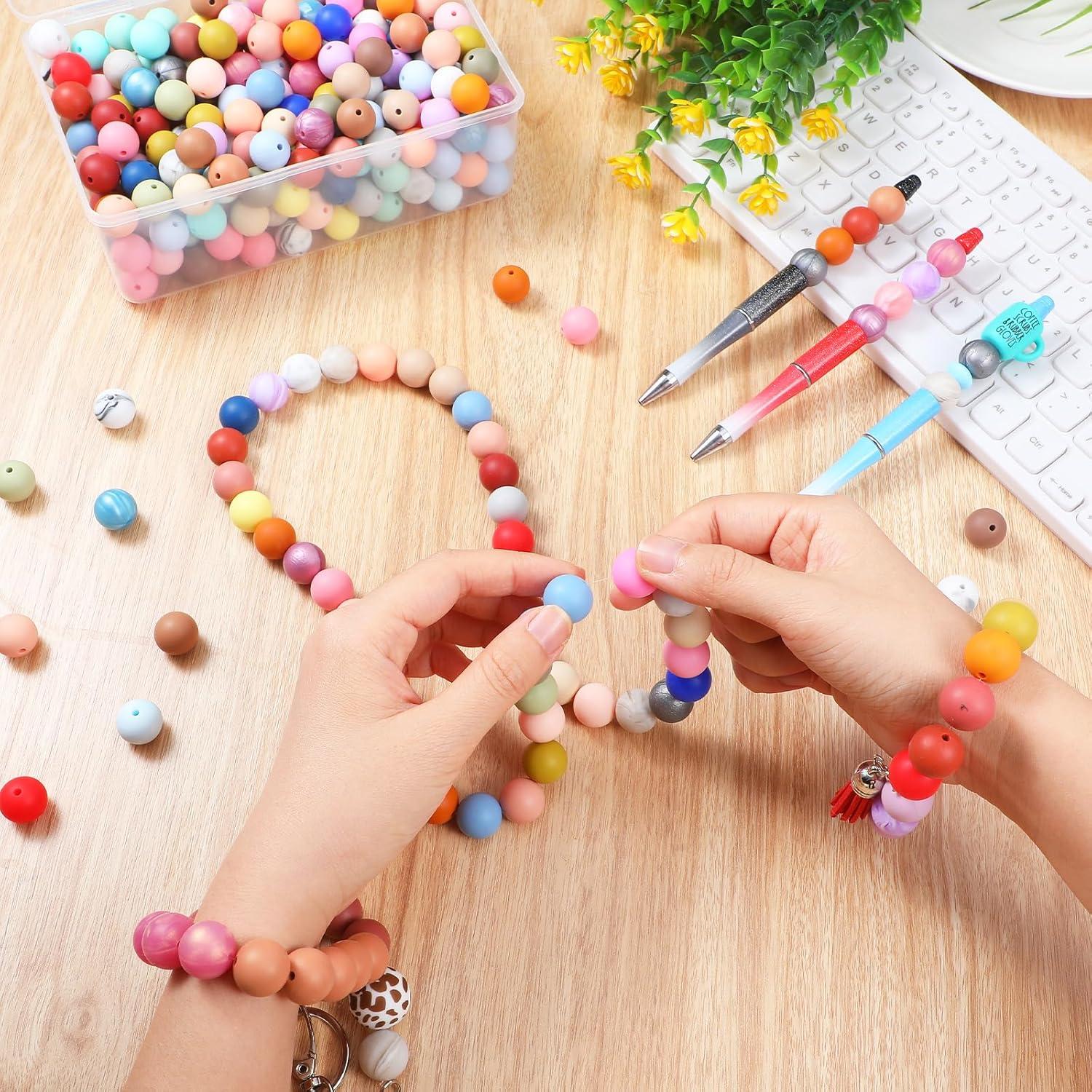 Lyrow 500 Perlas de Silicona Coloridas 15 mm para Manualidades