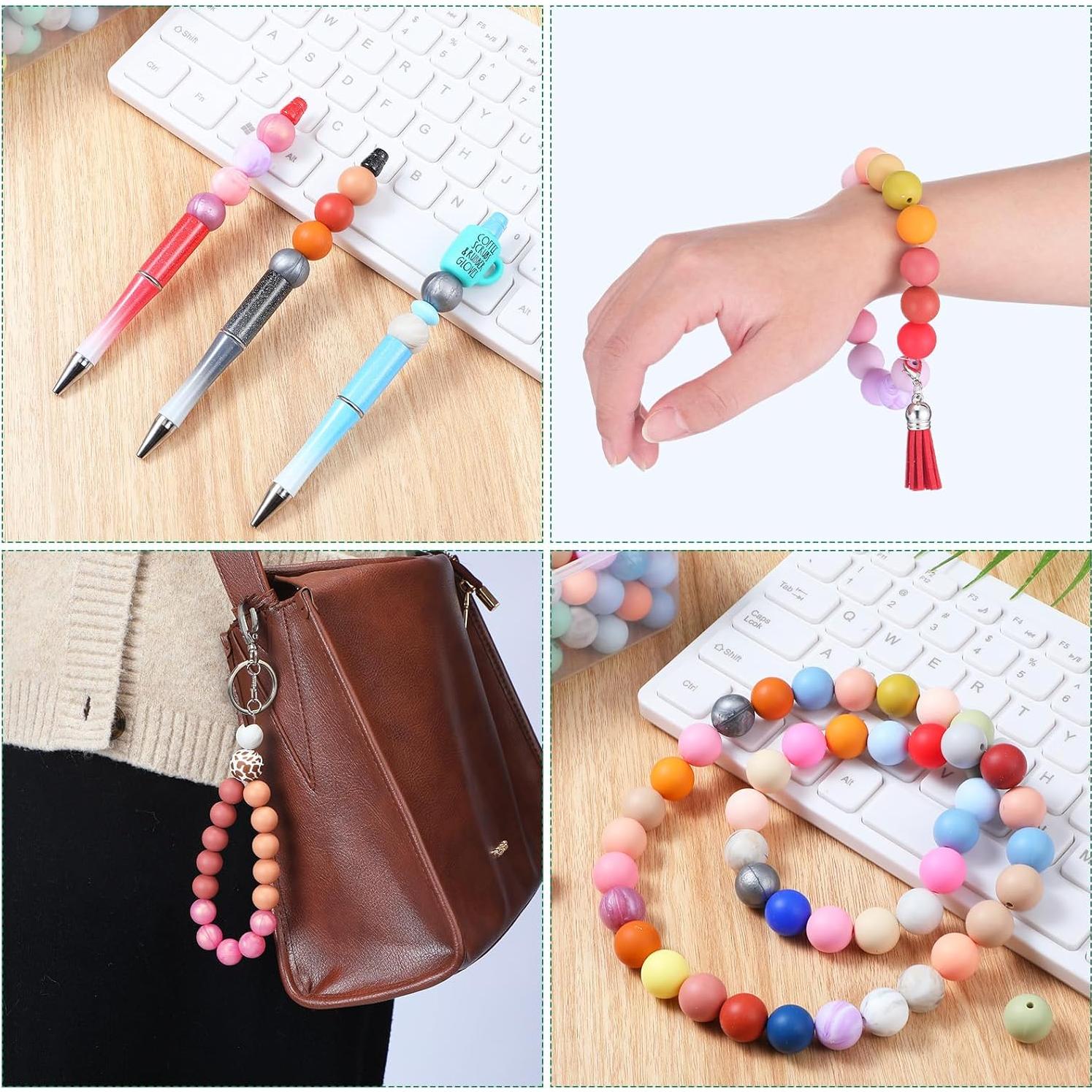 Lyrow 500 Perlas de Silicona Coloridas 15 mm para Manualidades