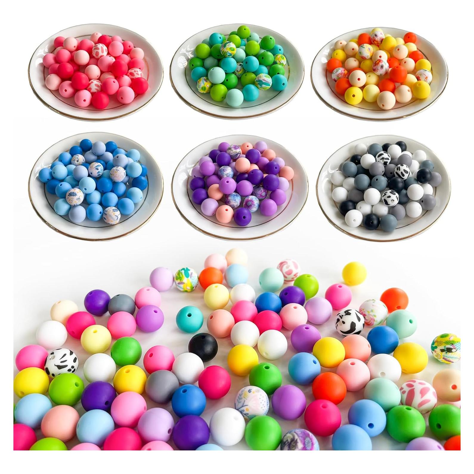 300 Perlas de Silicona JEBBO 15mm en 30 Colores para DIY