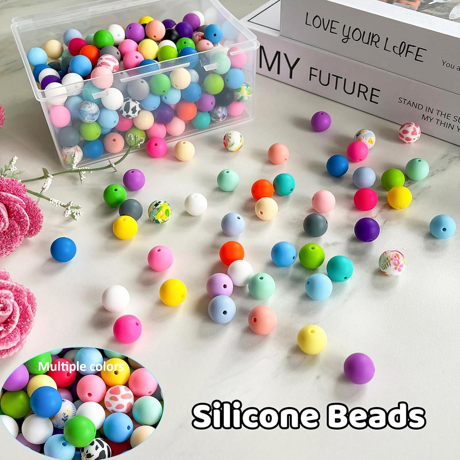 300 Perlas de Silicona JEBBO 15mm en 30 Colores para DIY