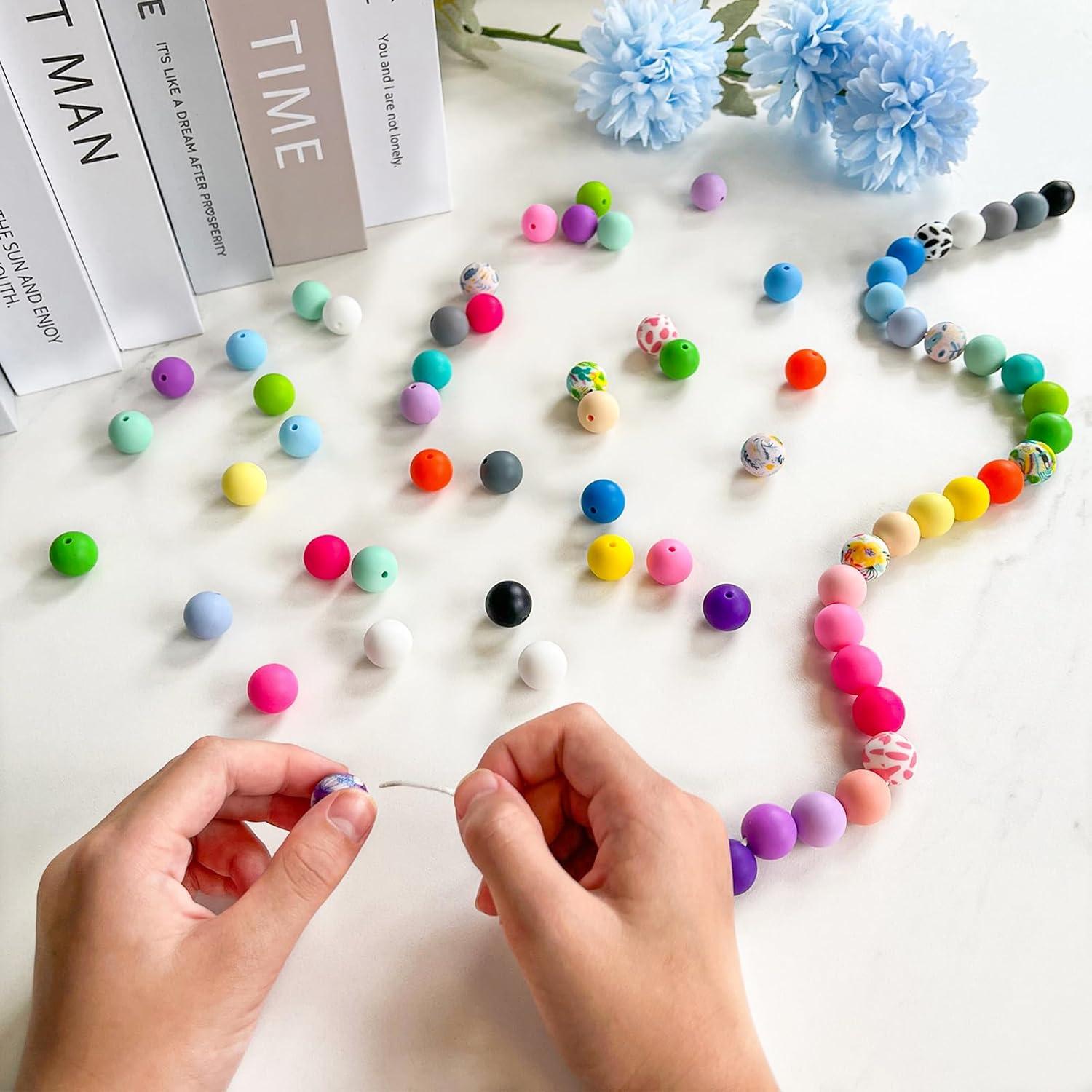 300 Perlas de Silicona JEBBO 15mm en 30 Colores para DIY