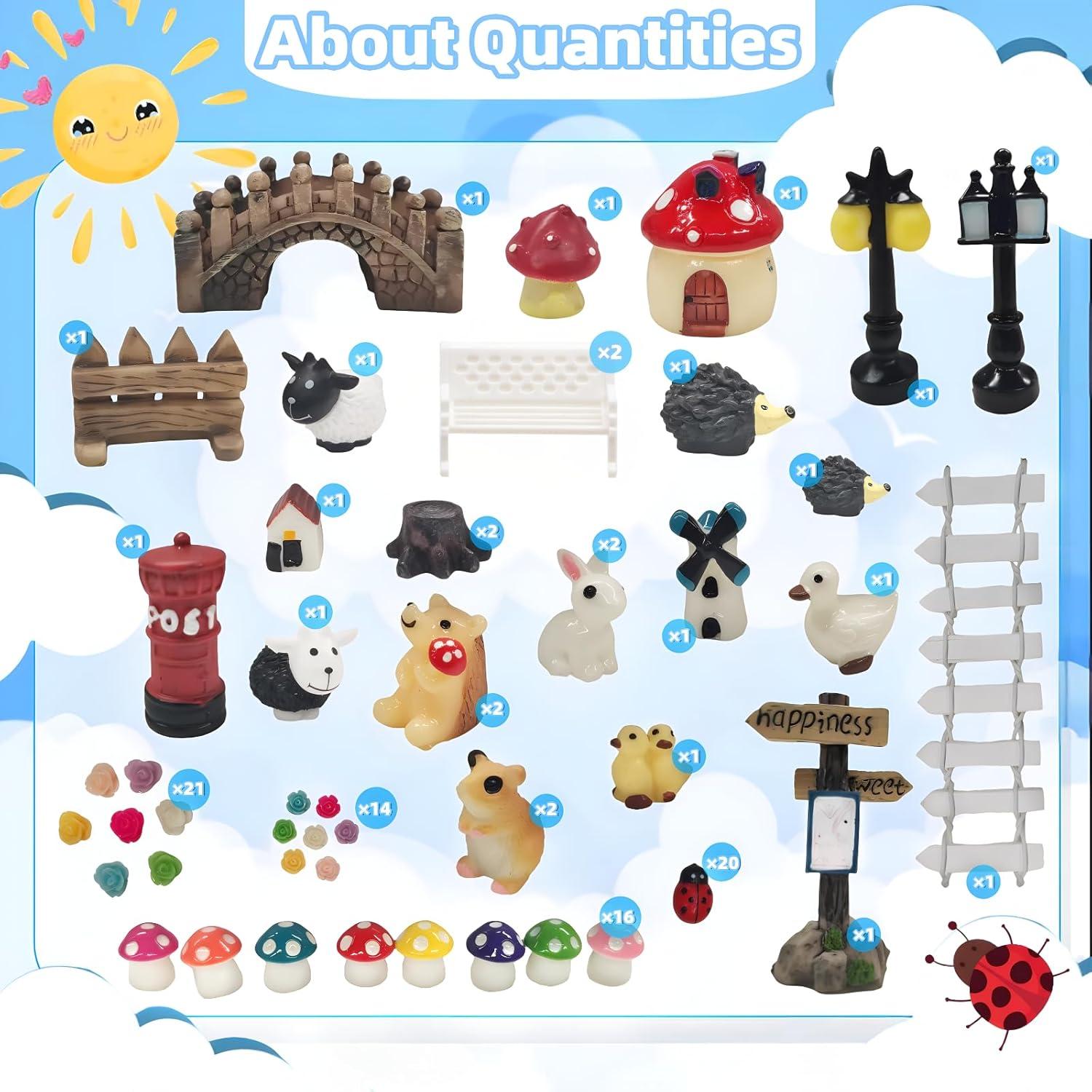 Kit 100 Accesorios de Jardín de Hadas Miniatura Zealor