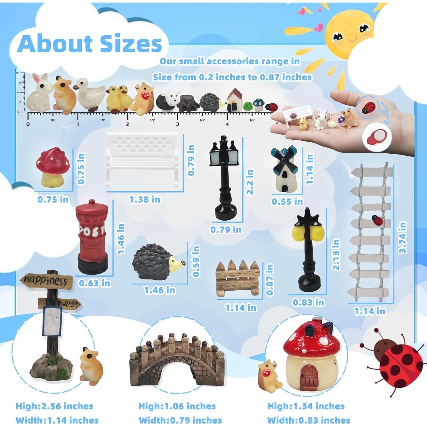 Kit 100 Accesorios de Jardín de Hadas Miniatura Zealor