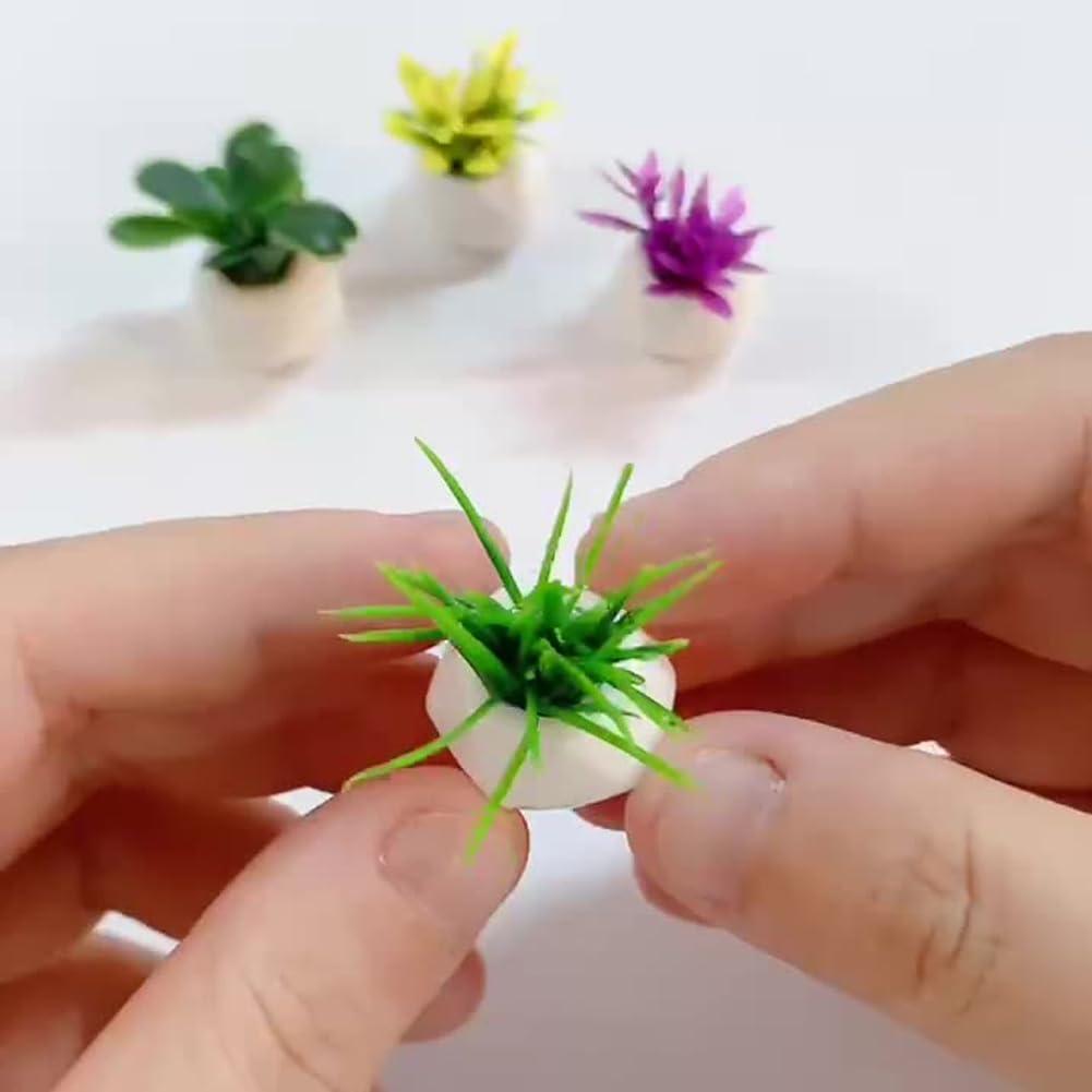 Conjunto 4PCS Mini Plantas Suculentas Resina WinldMonmo