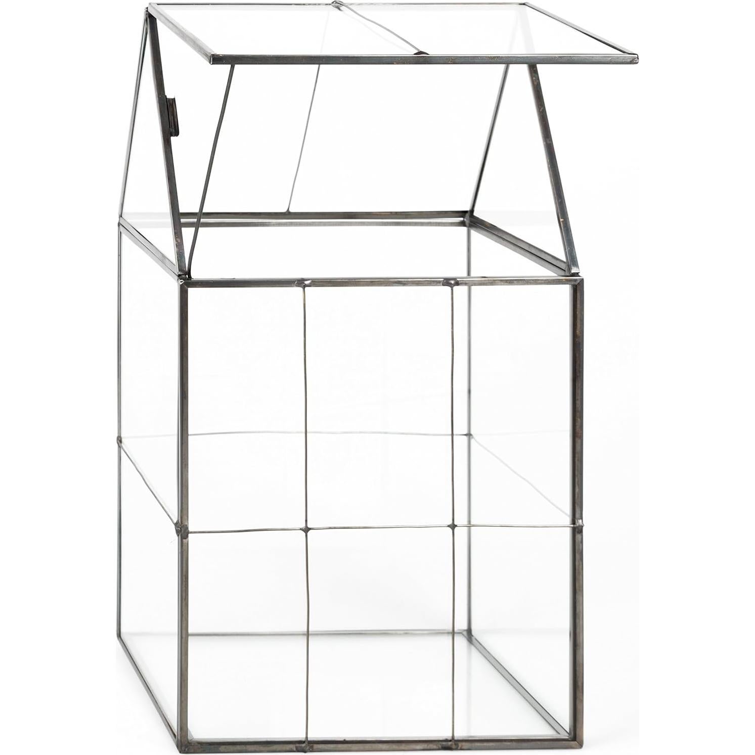 Terrario Geométrico de Vidrio D'Eco 15x12.7x28 cm - Techo Abatible