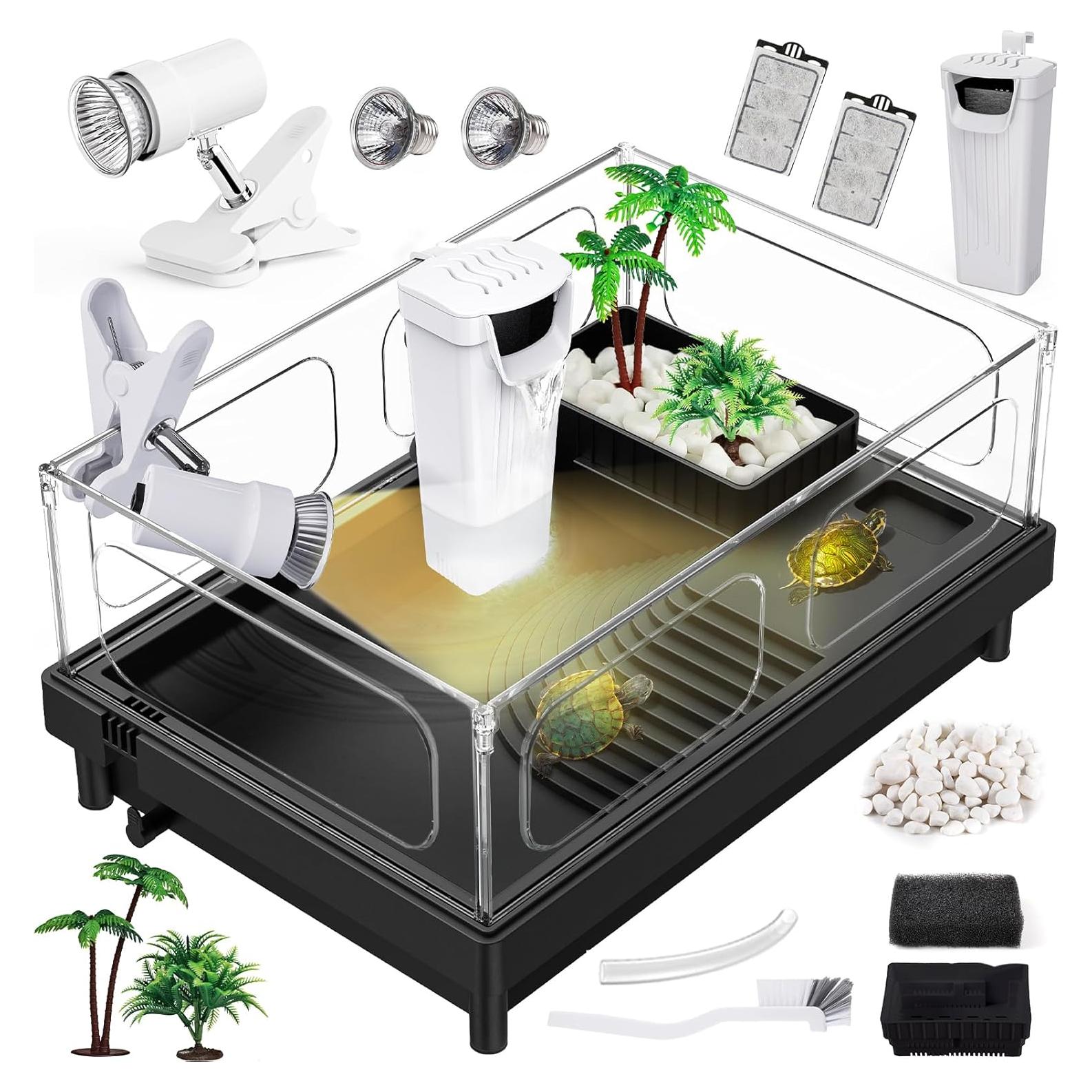 Kit de Acuario para Tortugas Pequeñas Moonorange 39.1x26.9x18cm