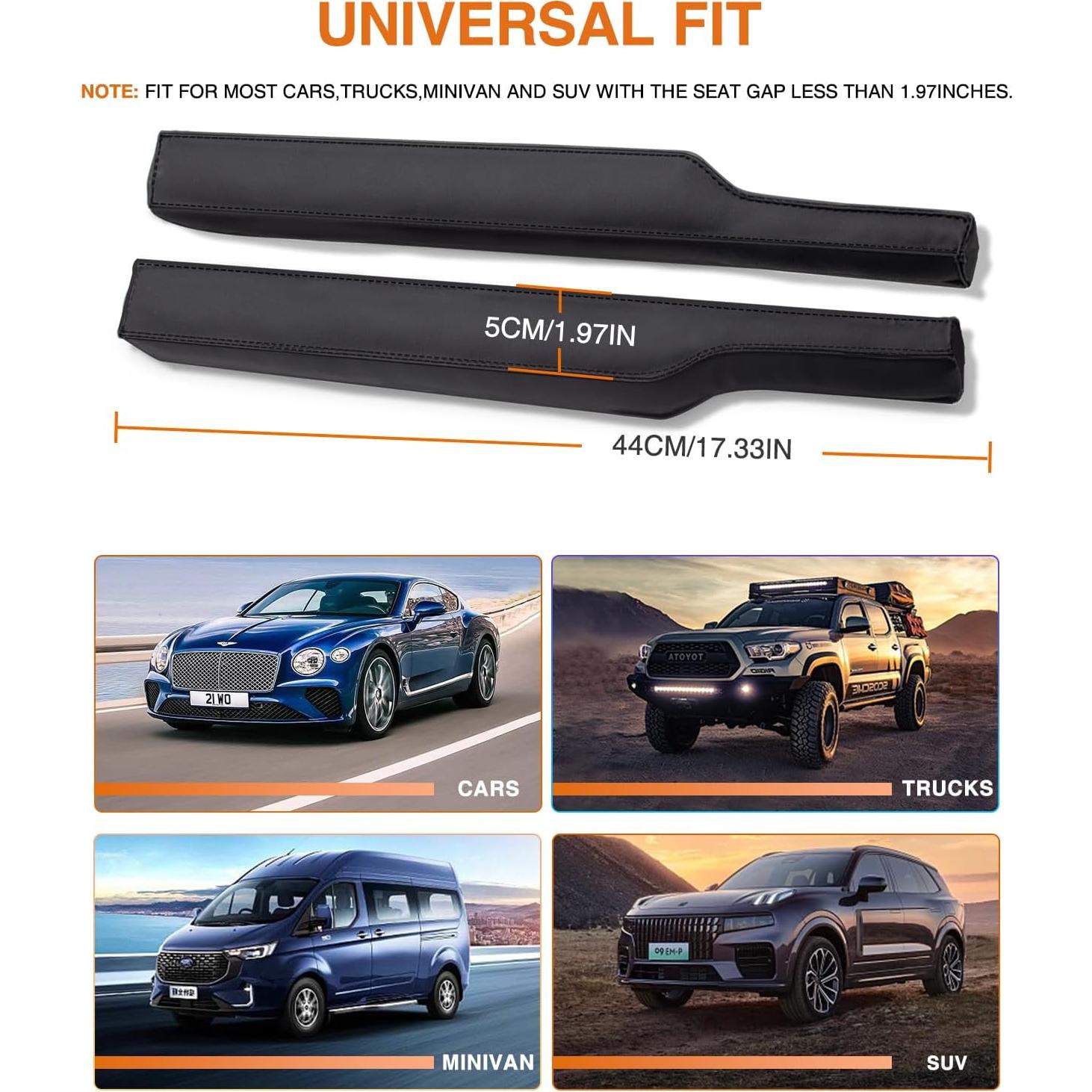 Relleno de Espacio entre Asientos iVaristle Negro - 2 Piezas