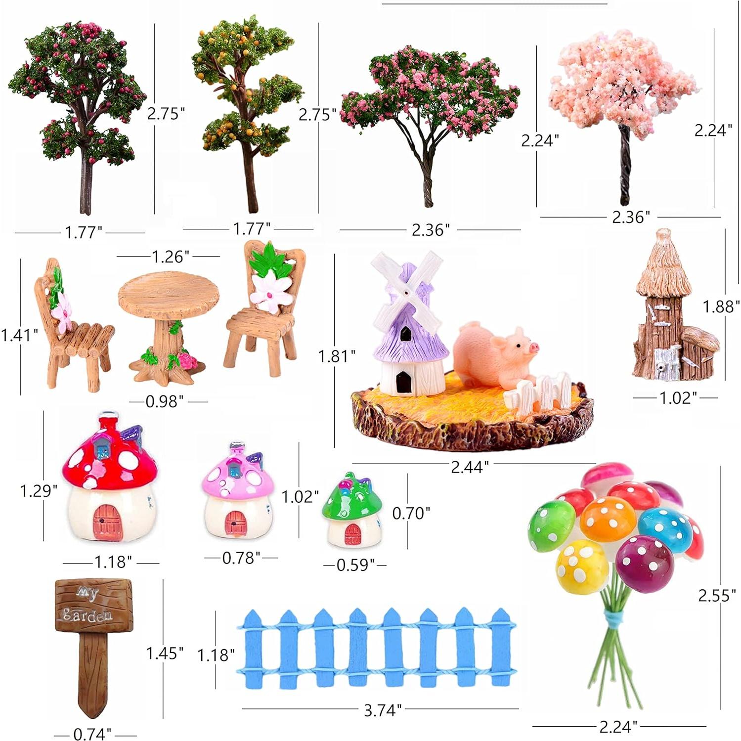 Kit de Accesorios para Jardín de Hadas ElpizoFos 132 Piezas