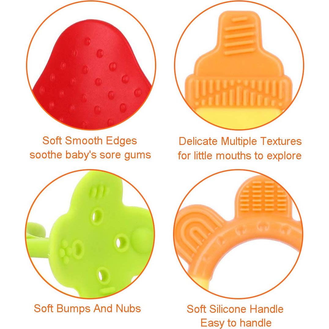 Juguetes de Dentición para Bebés 6 Piezas Silicona BPA Libre