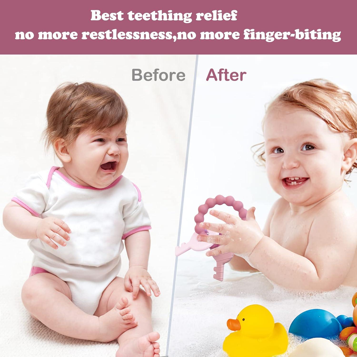 Llaves de Dentición YAPROMO para Bebés 3-18 Meses Silicona BPA Free