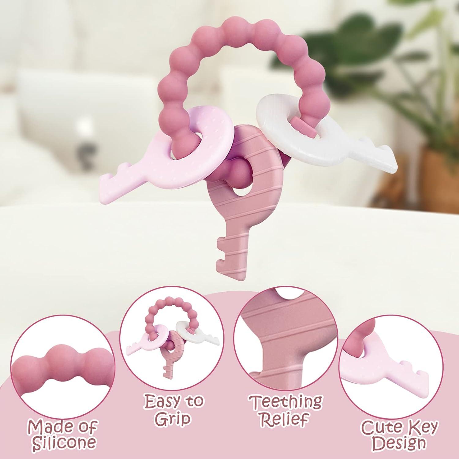 Llaves de Dentición YAPROMO para Bebés 3-18 Meses Silicona BPA Free