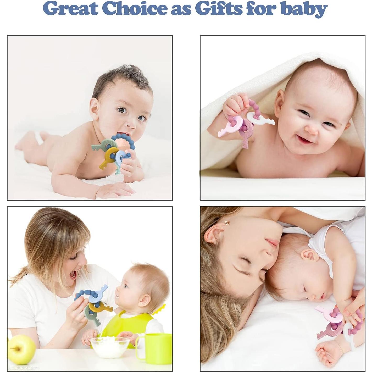 Llaves de Dentición YAPROMO para Bebés 3-18 Meses Silicona BPA Free