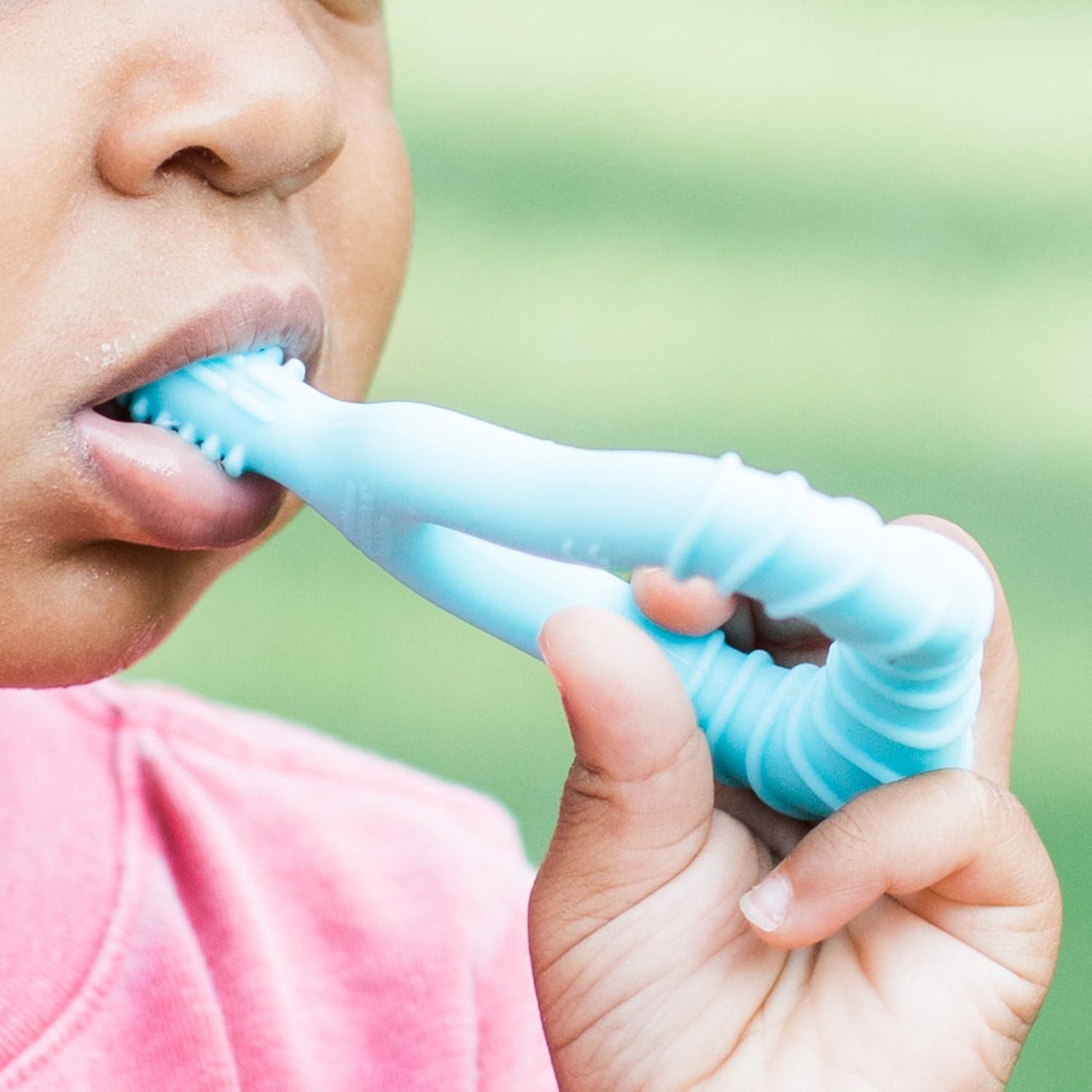 Mordedor de Molares Green Sprouts Silicona Azul 14.3x9.5cm