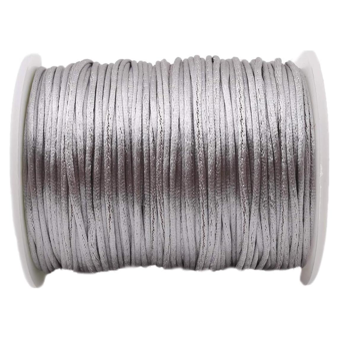 Cuerda de Nylon Satinada Promise Babe 75m Gris 1mm para Joyería